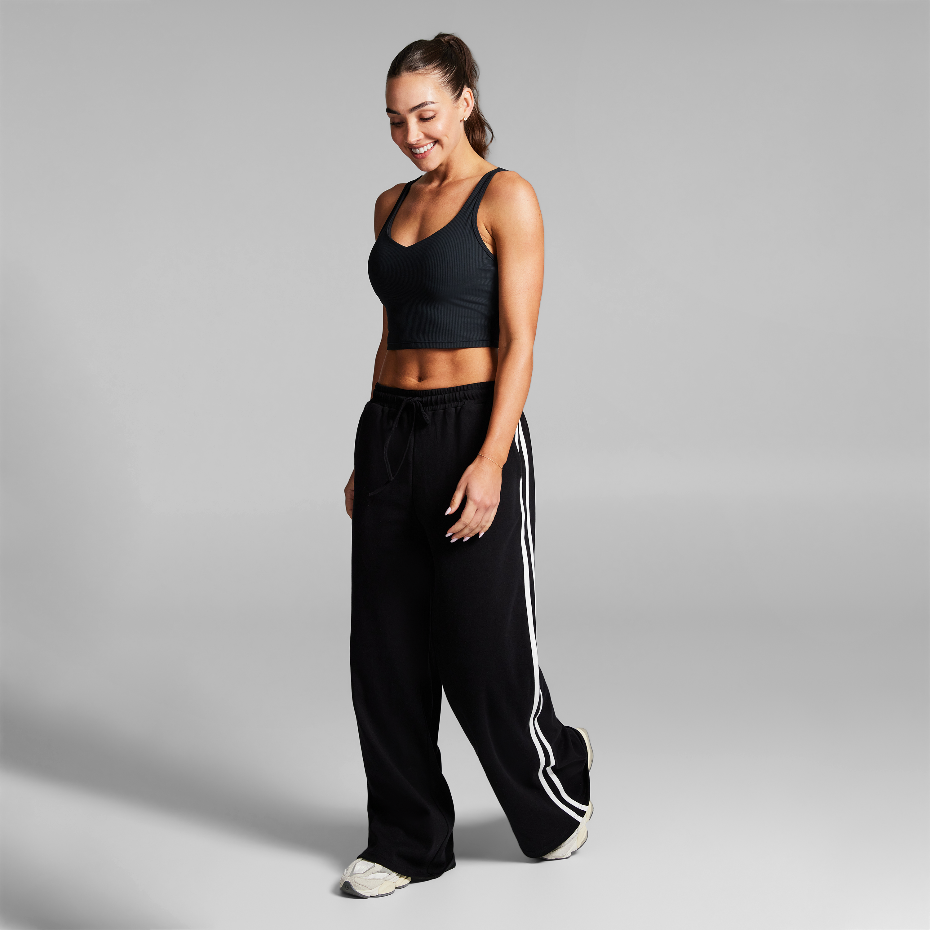 Cotton Stripe Side Pants