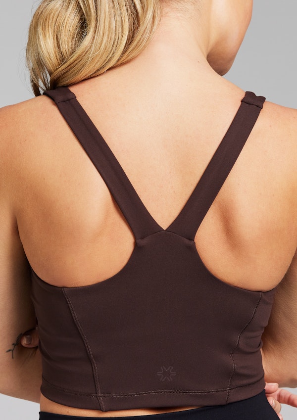 V Neck Low Impact Longline Sports Bra