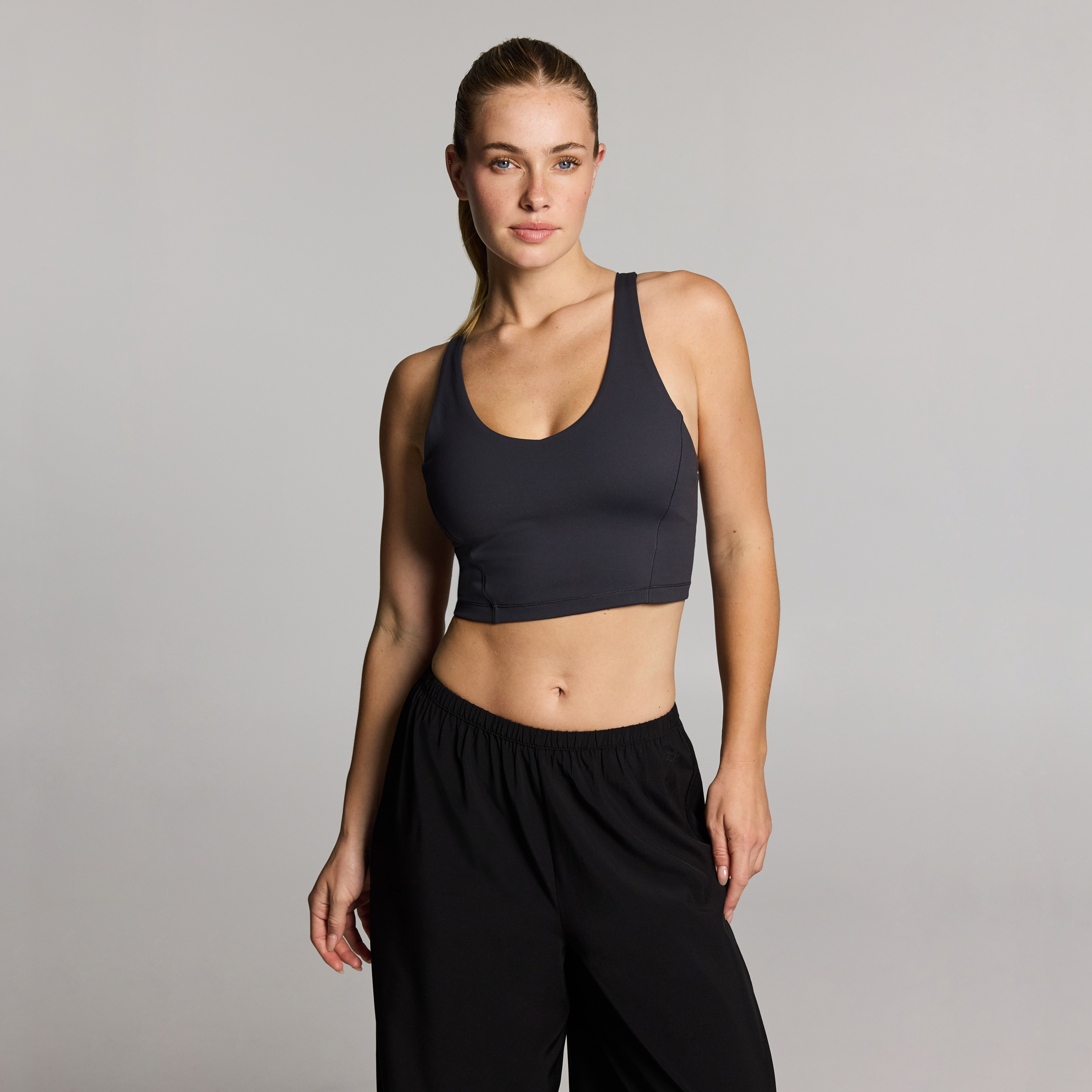 V Neck Low Impact Longline Sports Bra