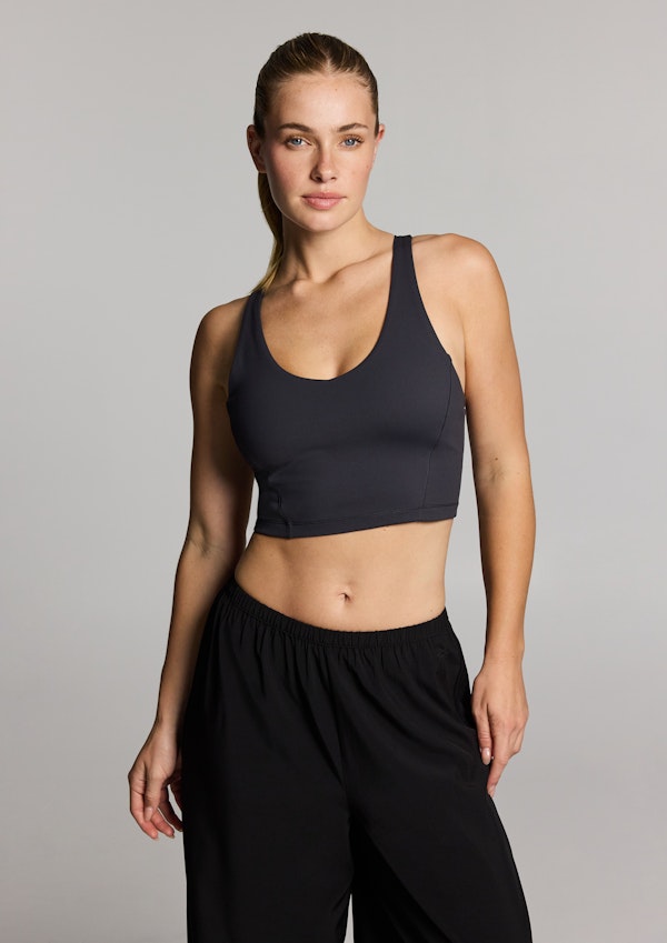 V Neck Low Impact Longline Sports Bra