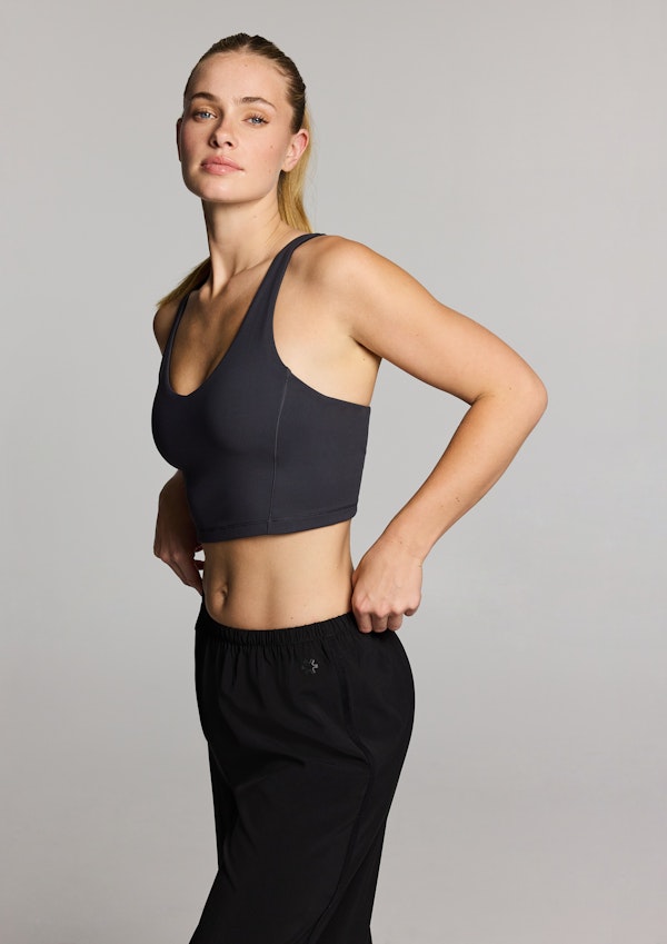 V Neck Low Impact Longline Sports Bra