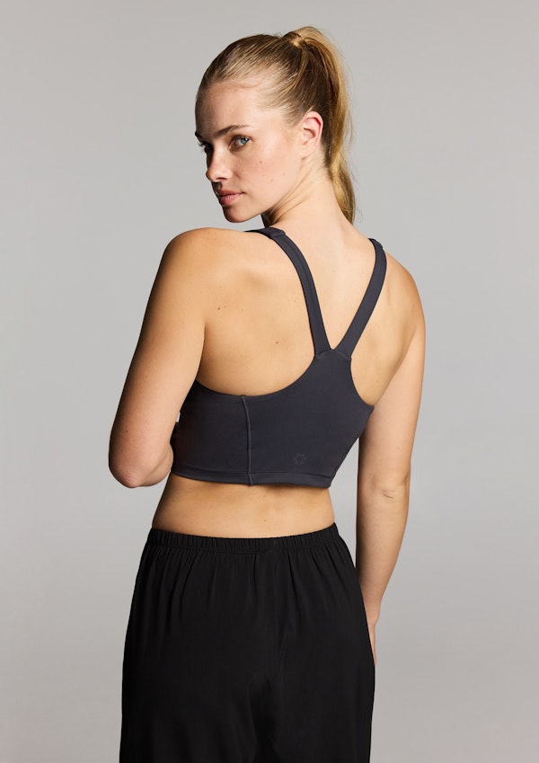 V Neck Low Impact Longline Sports Bra