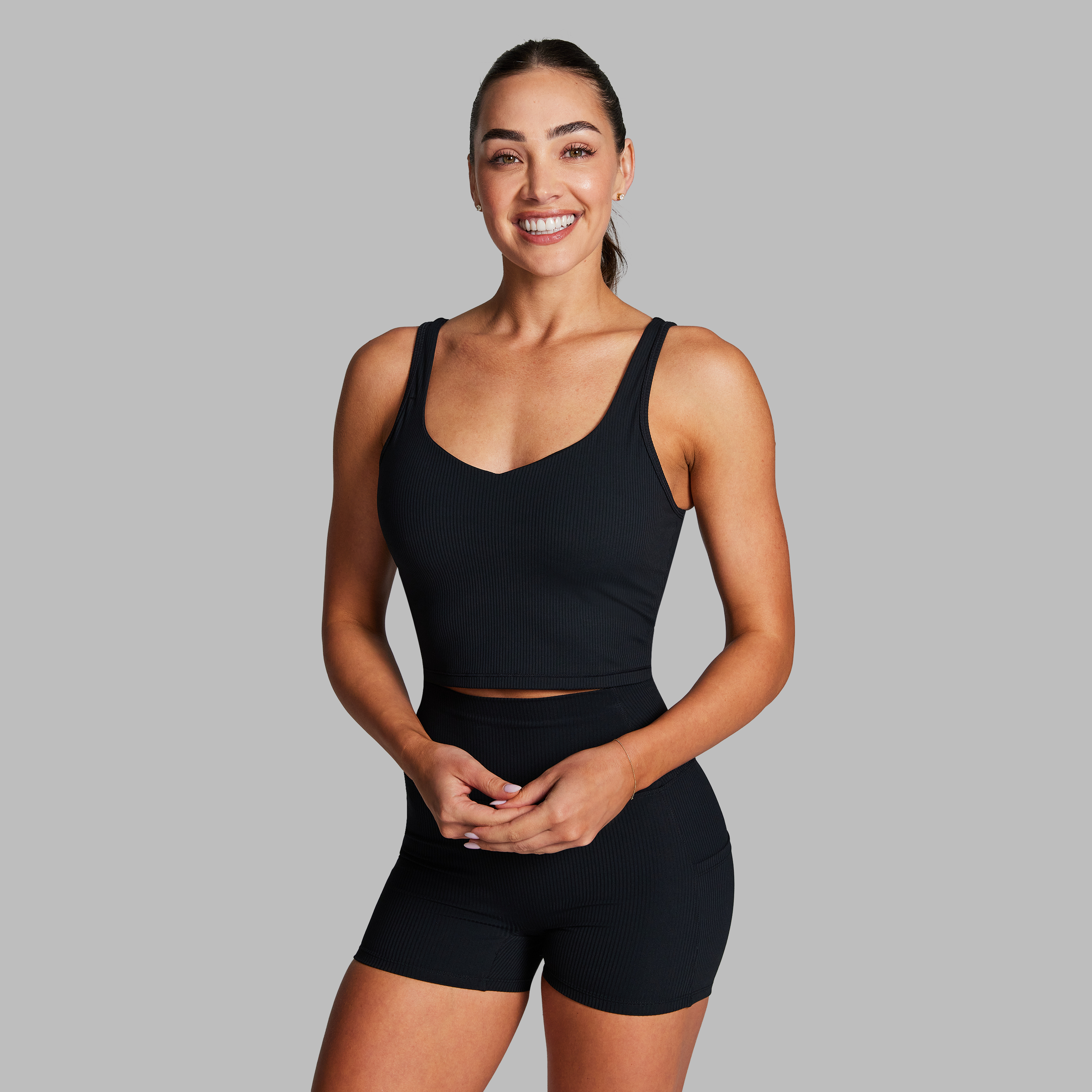 Luxesoft Rib Longline Sports Bra