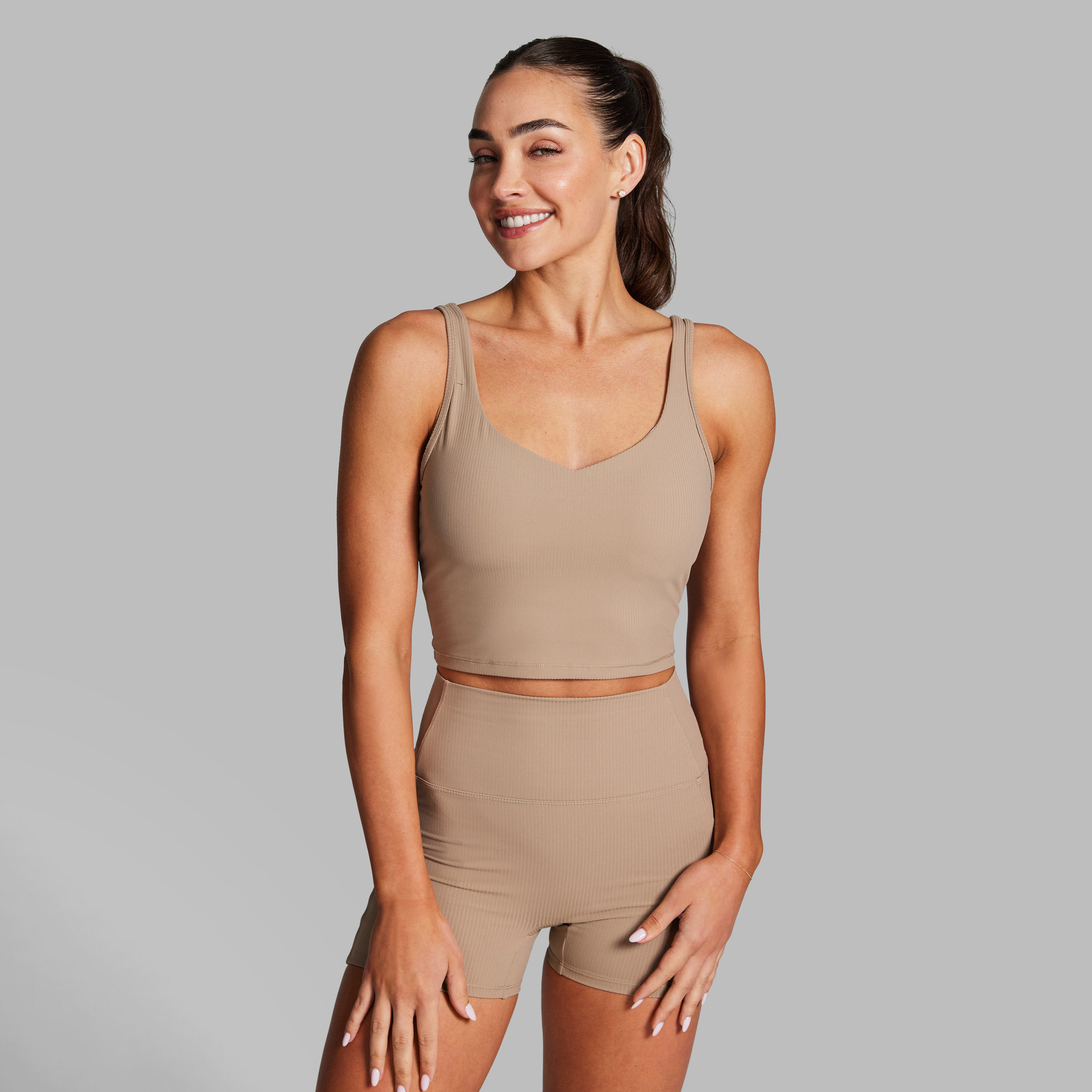 Luxesoft Rib Longline Sports Bra