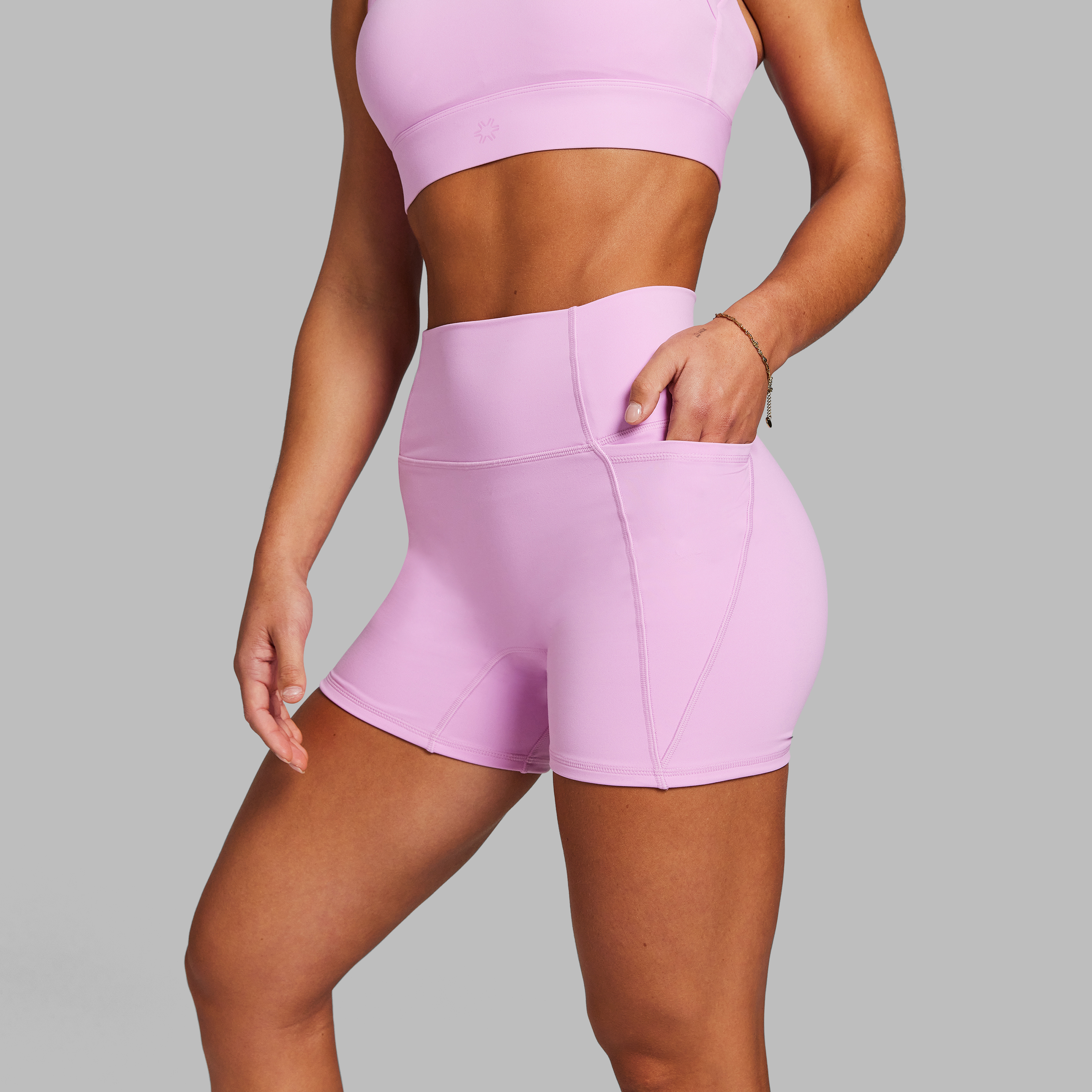 No Front Seam Mid Thigh Bike Shorts