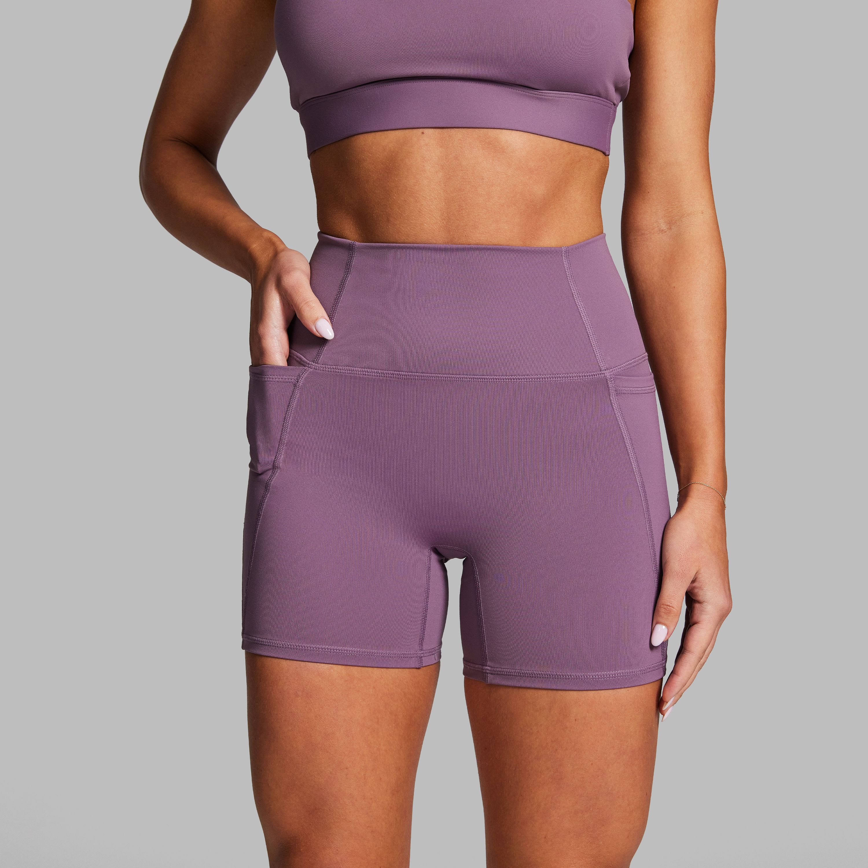 No Front Seam Mid Thigh Bike Shorts