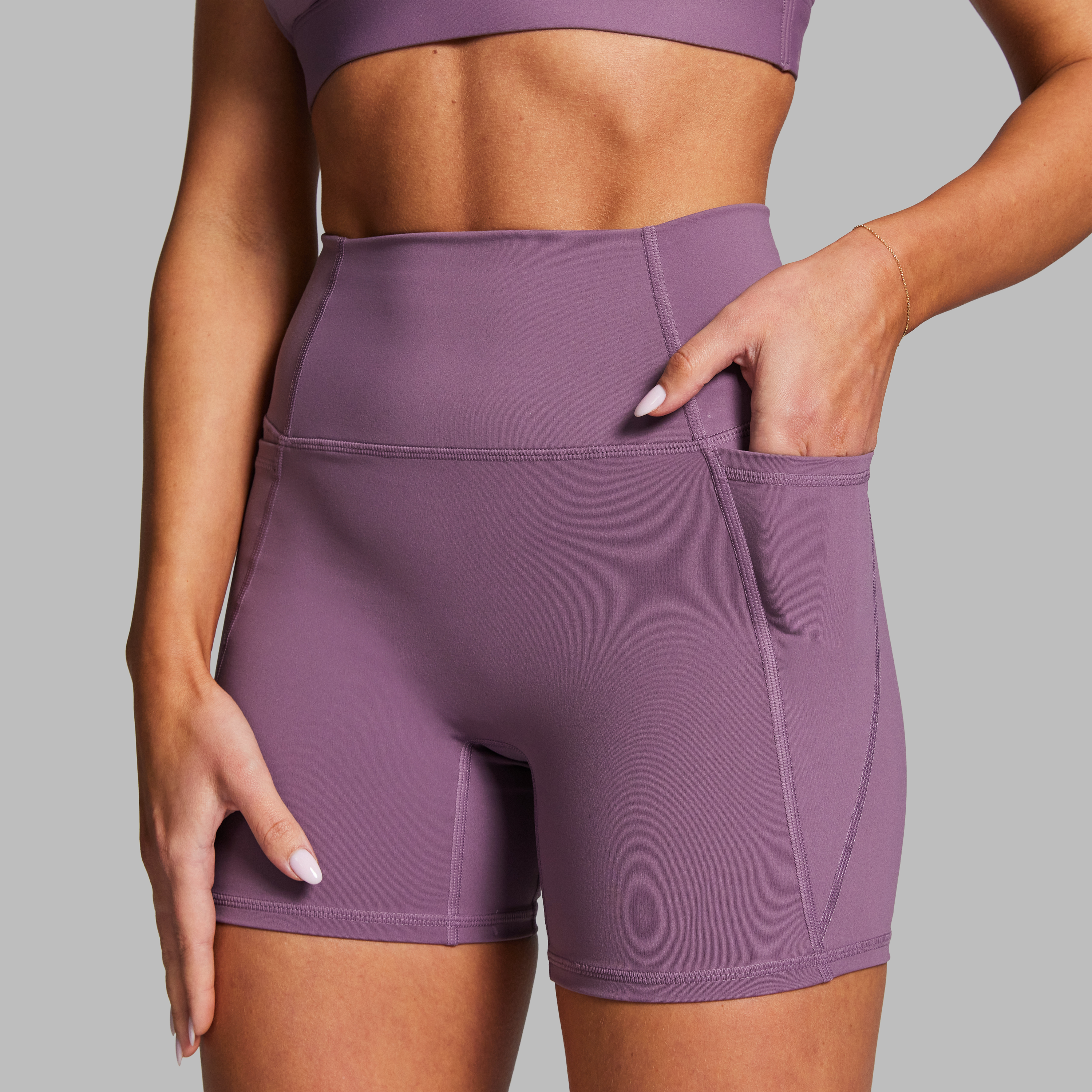No Front Seam Mid Thigh Bike Shorts