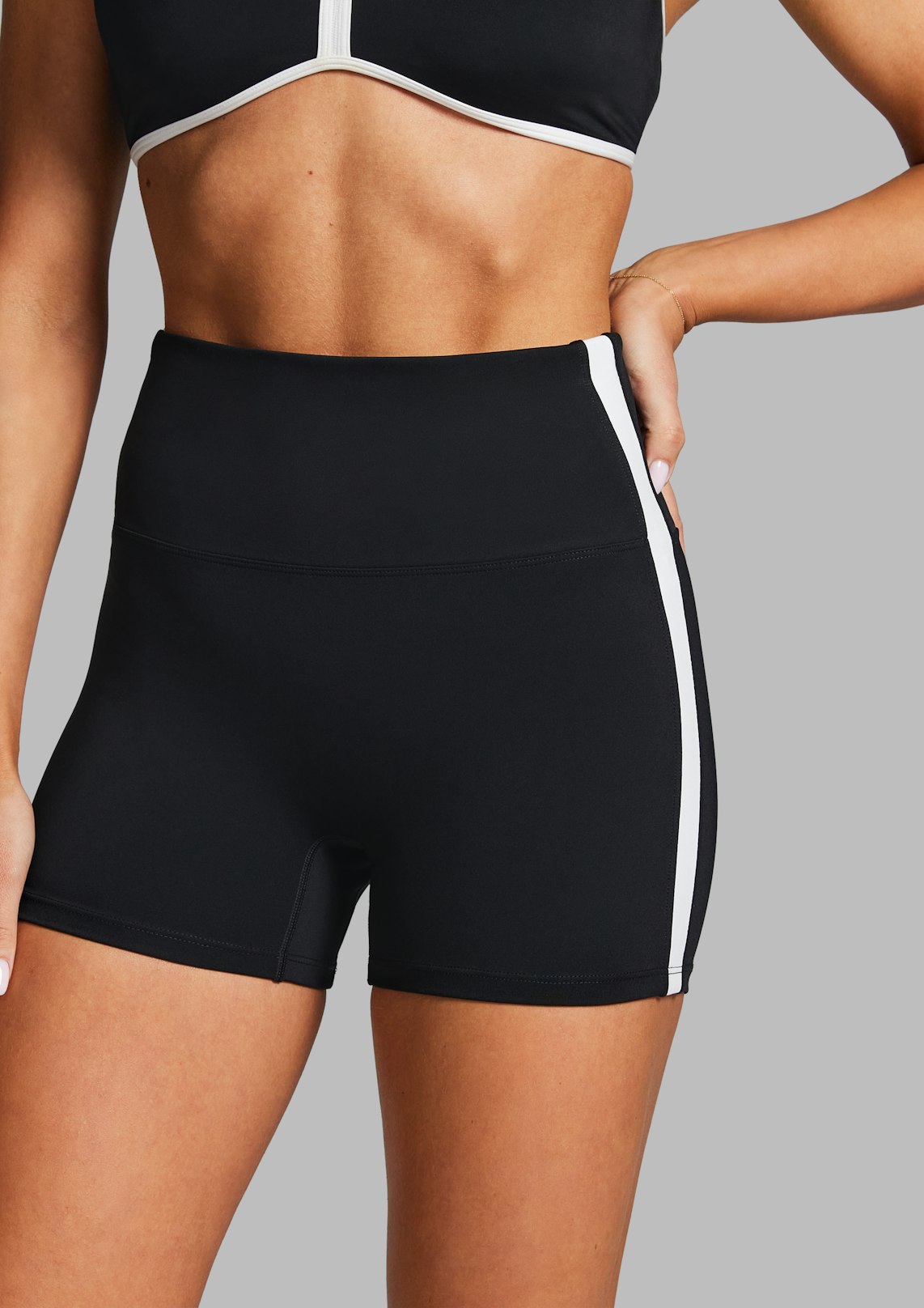 Blocked Longline Booty Shorts