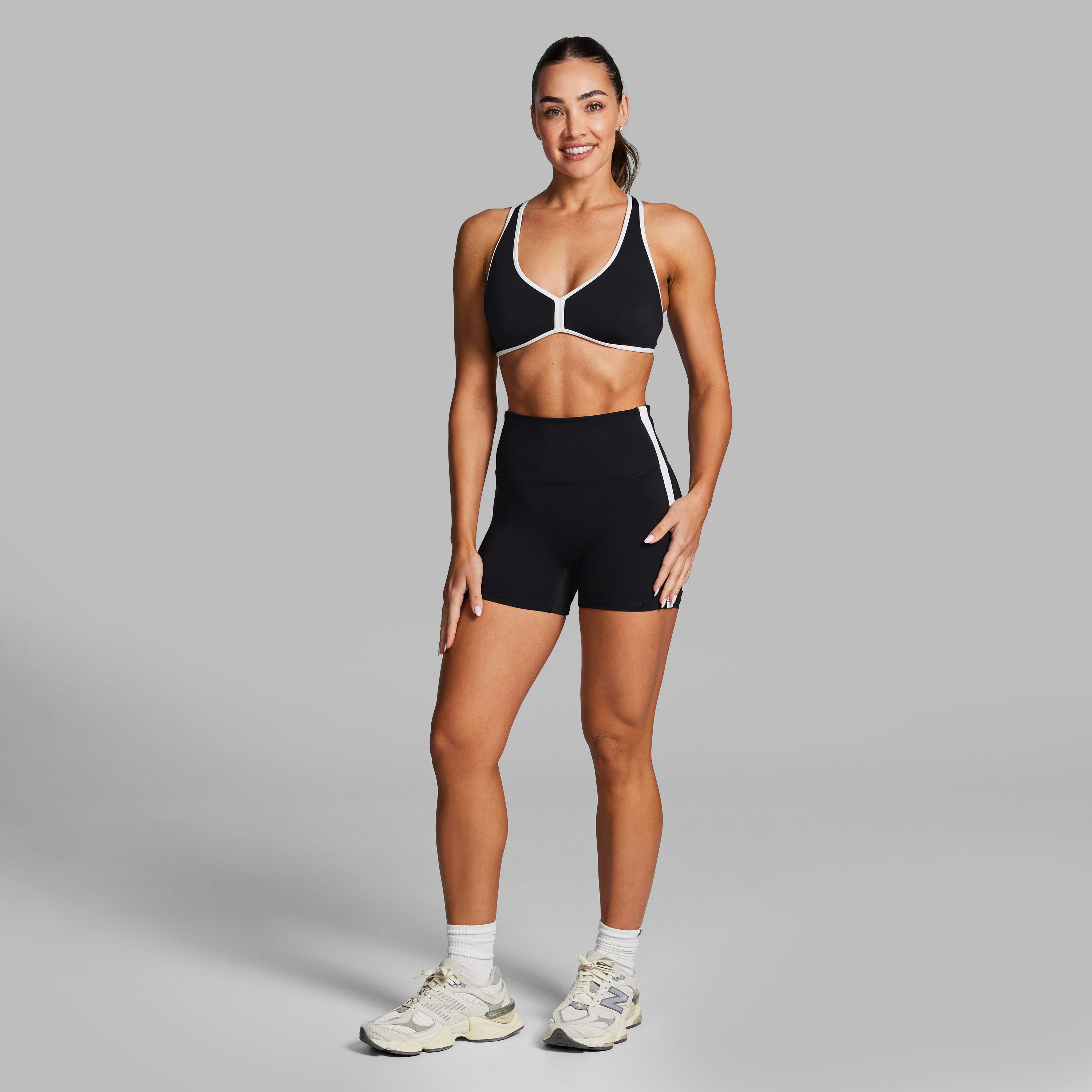 Blocked Longline Booty Shorts