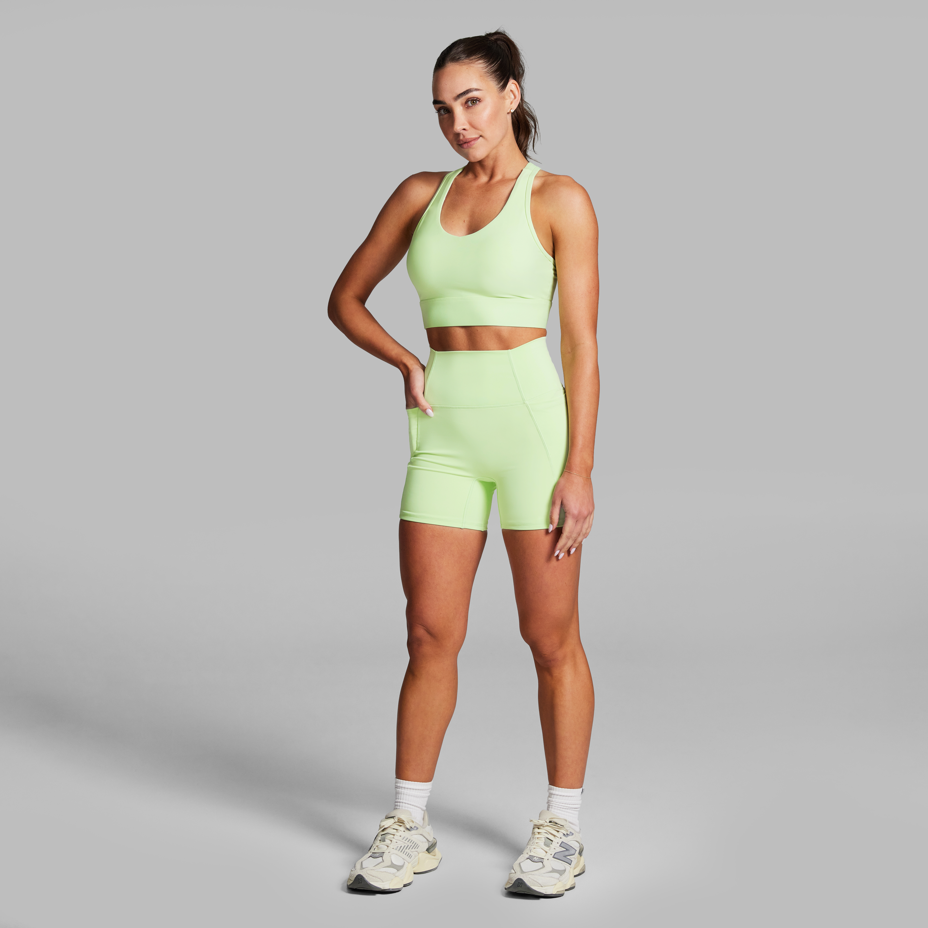 No Front Seam Mid Thigh Bike Shorts