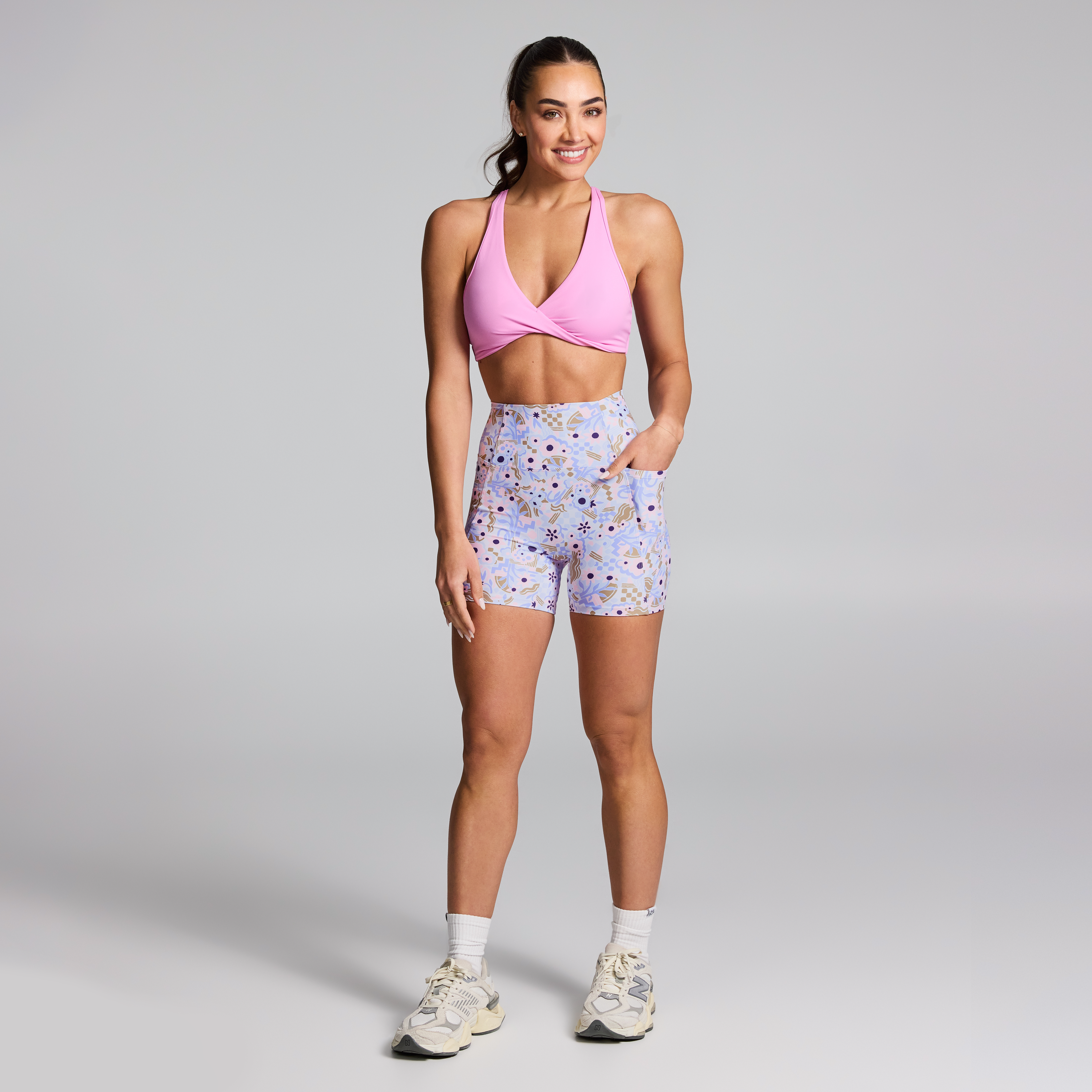 No Front Seam Mid Thigh Bike Shorts