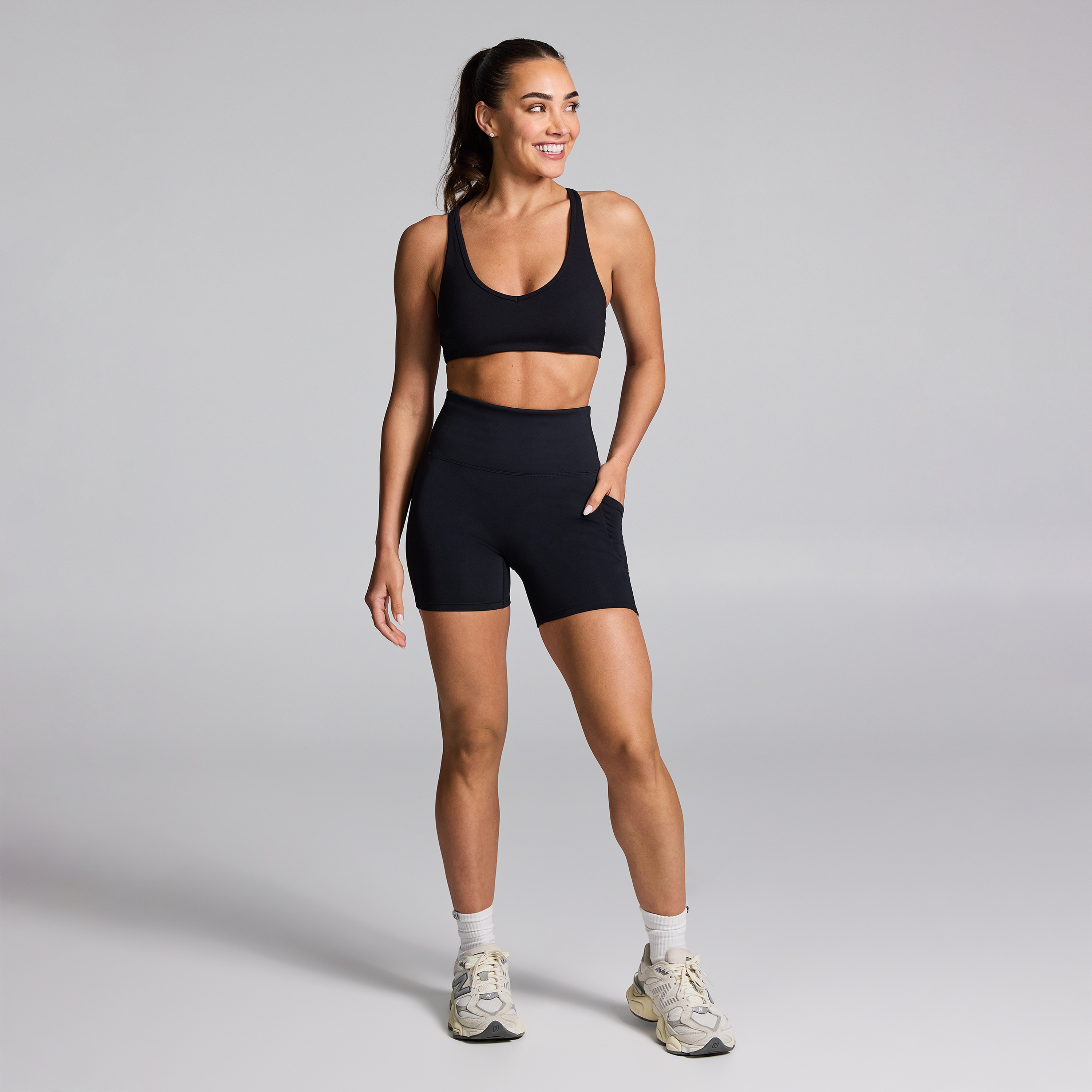 No Front Seam Mid Thigh Bike Shorts