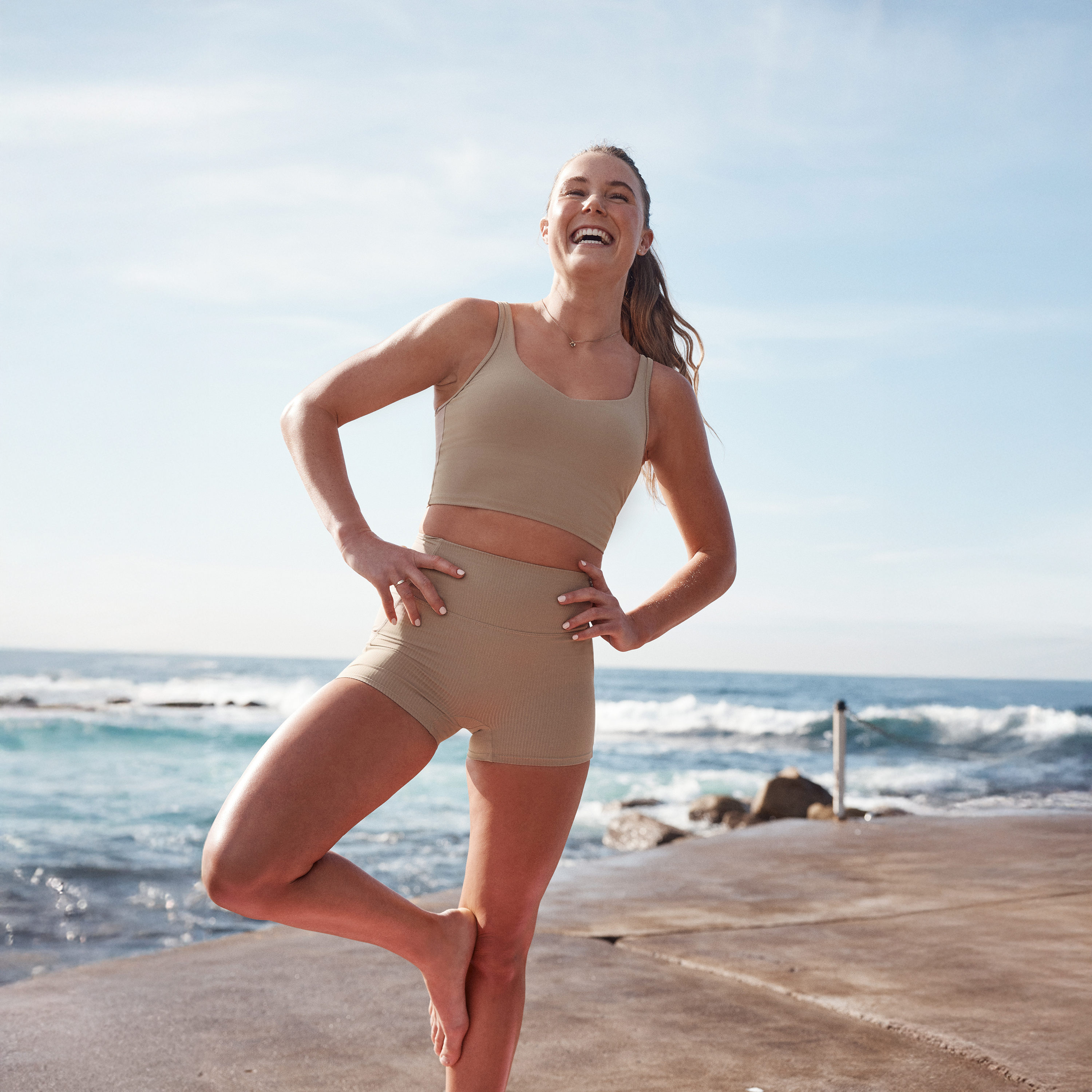 Luxesoft Rib Longline Booty Shorts