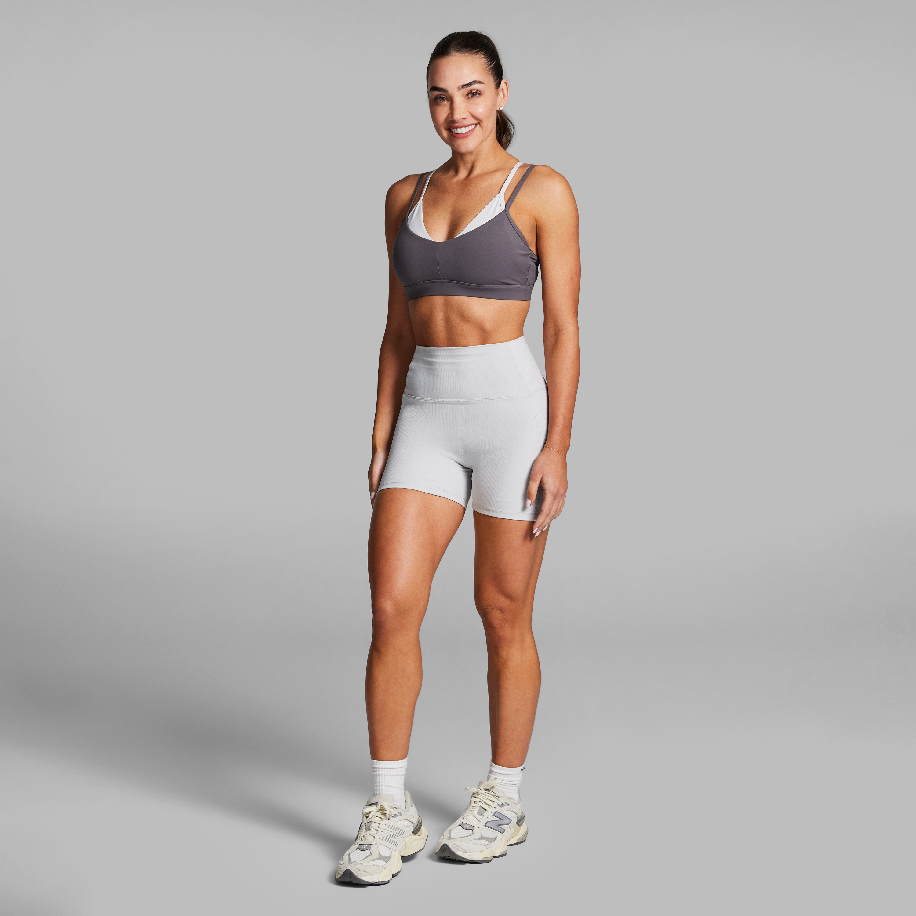 Luxesoft Rib Mid Thigh Bike Shorts