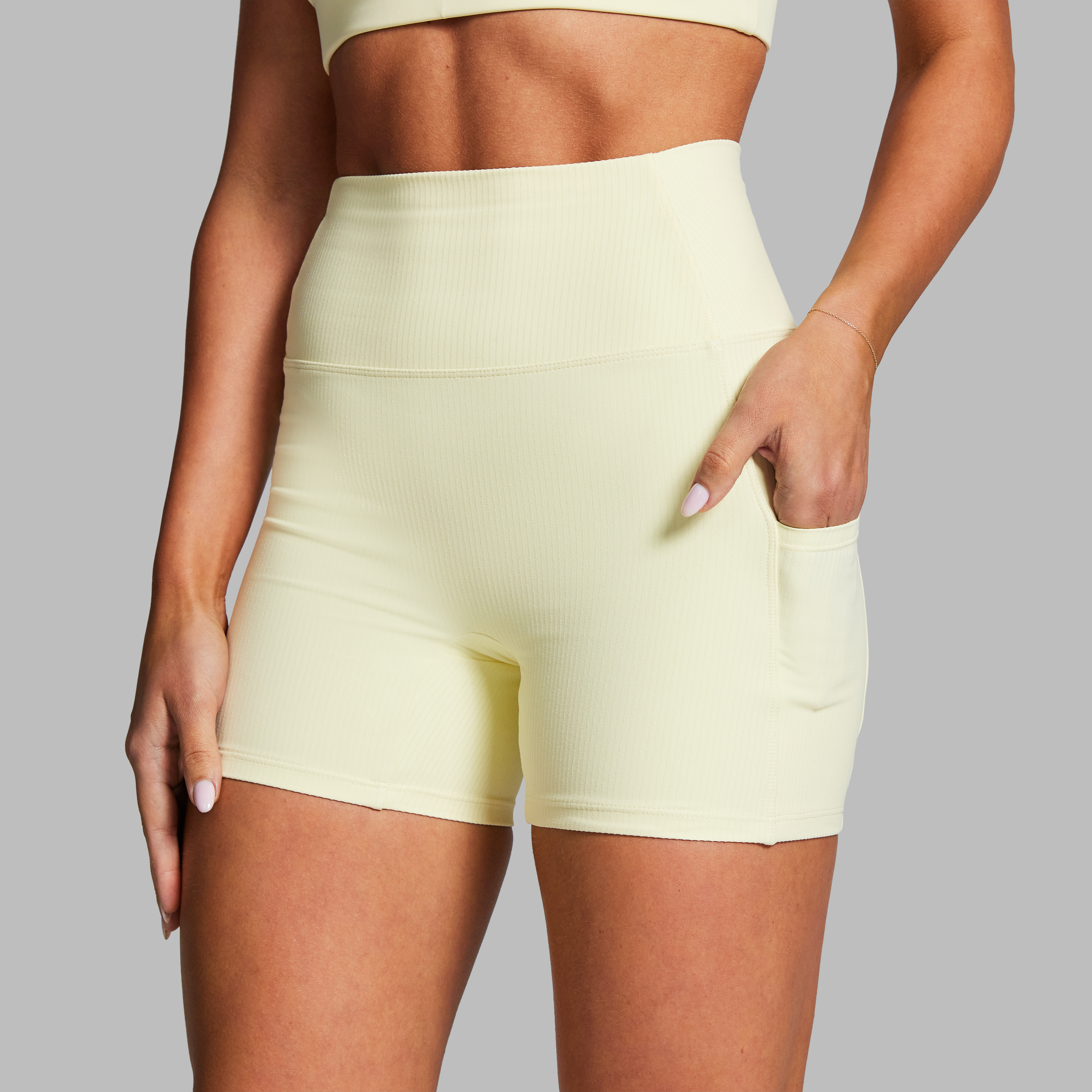 Luxesoft Rib Mid Thigh Bike Shorts