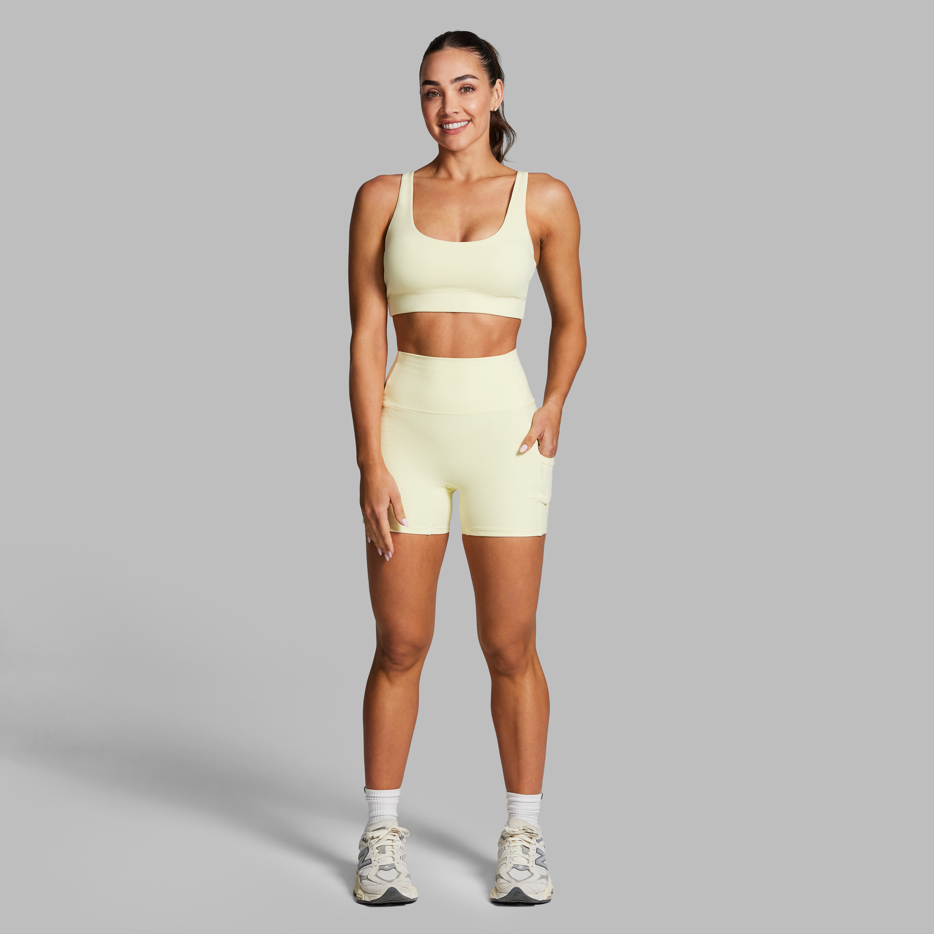 Luxesoft Rib Mid Thigh Bike Shorts