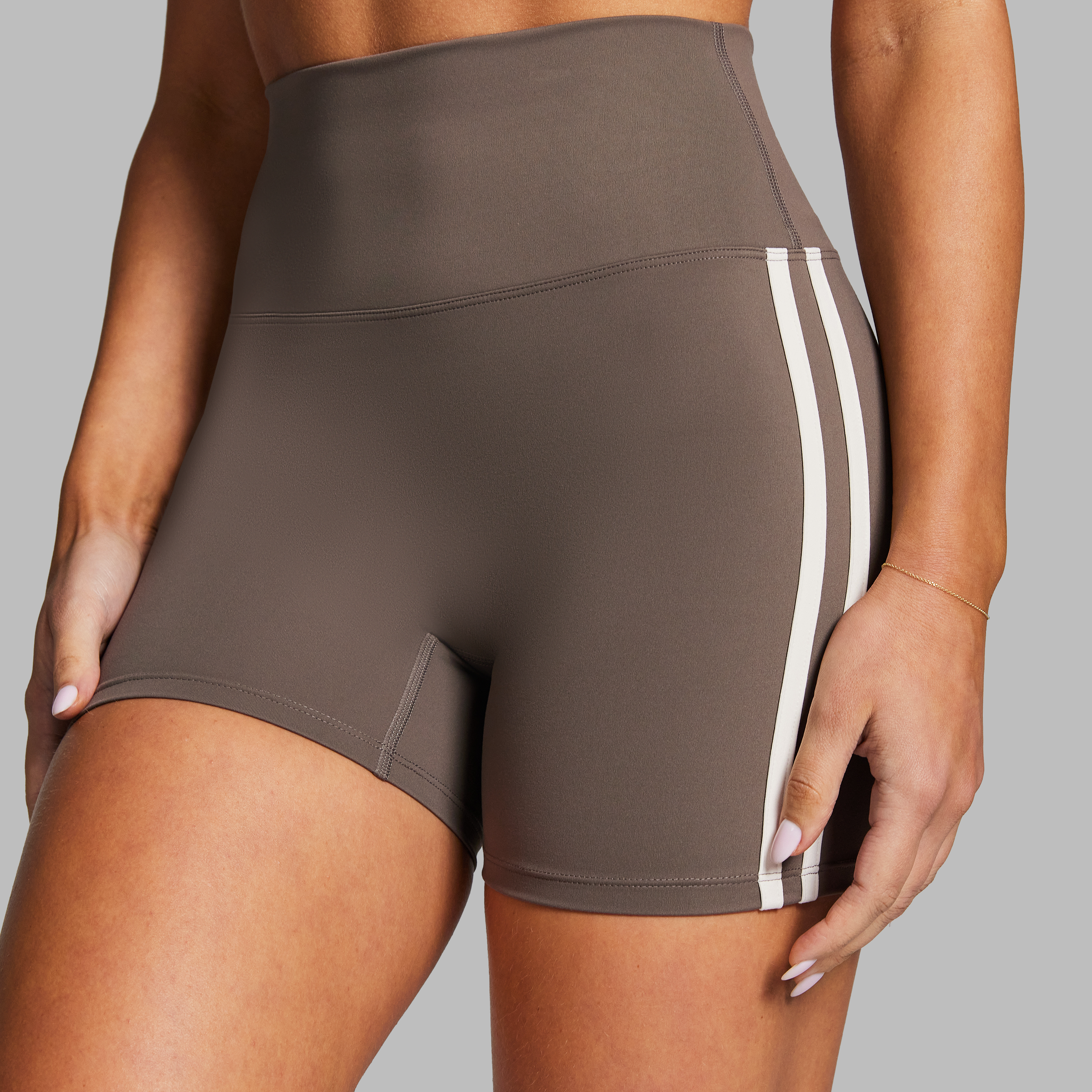 Side Stripe Mid Thigh Bike Shorts
