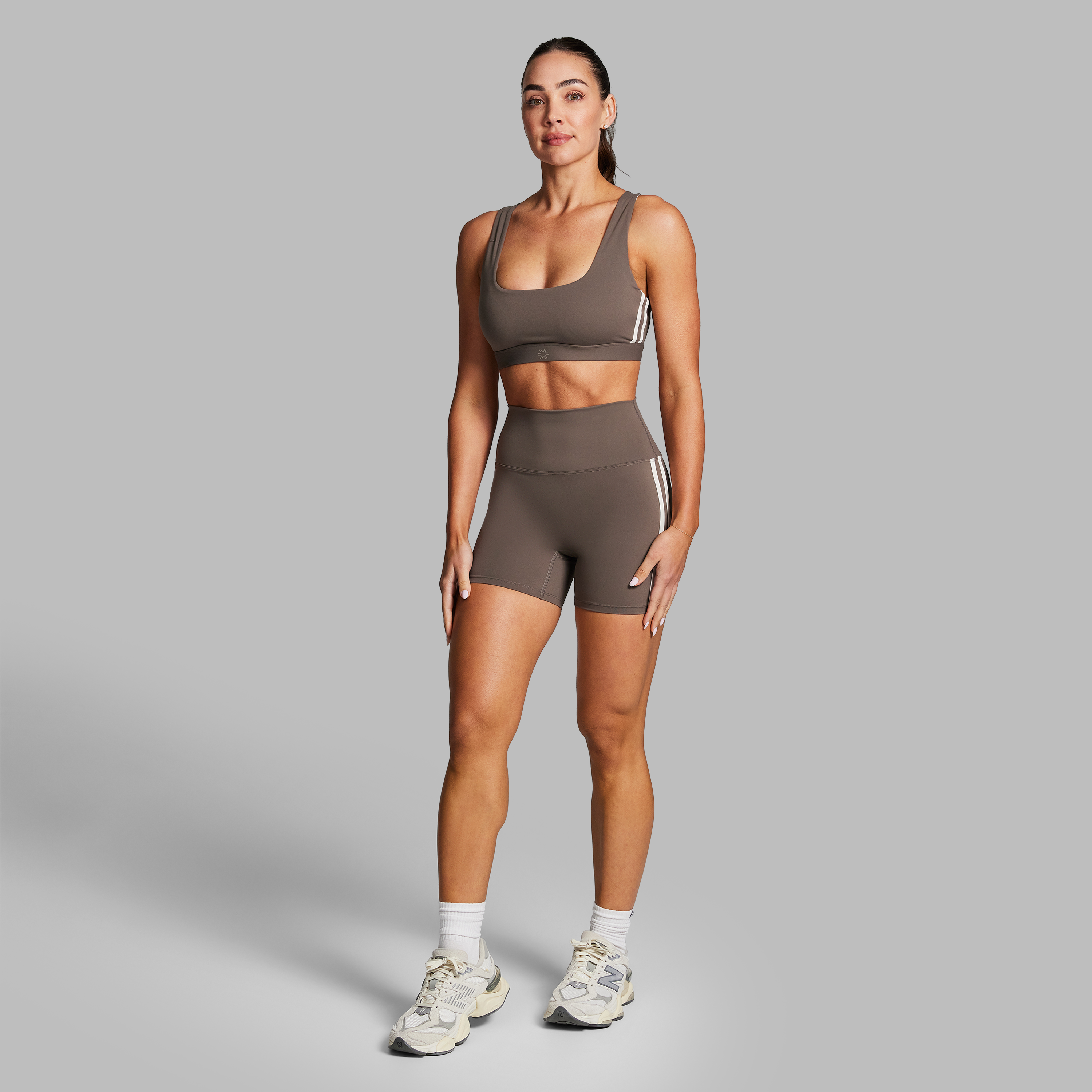 Side Stripe Mid Thigh Bike Shorts