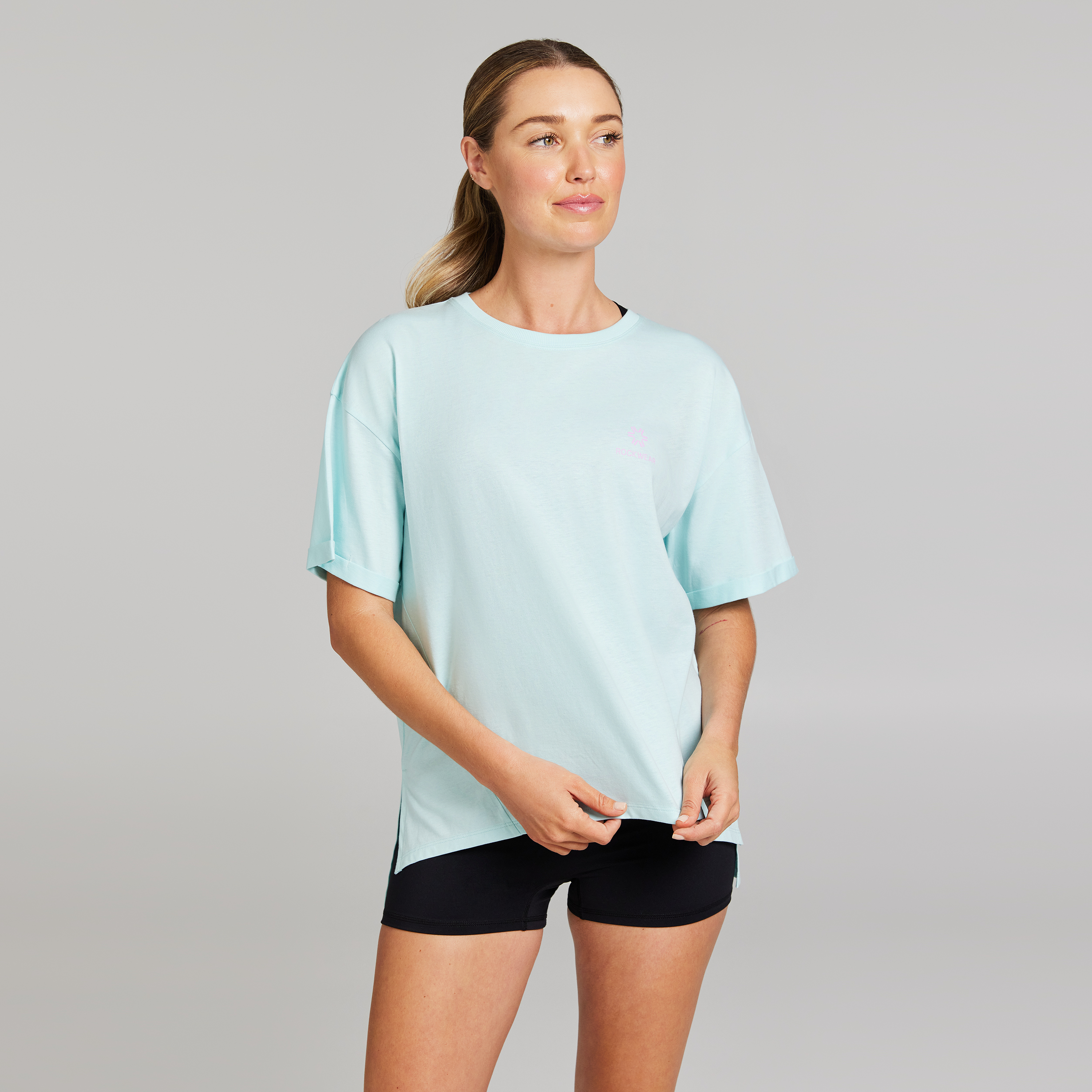 Split Hem Logo Boyfriend Tee