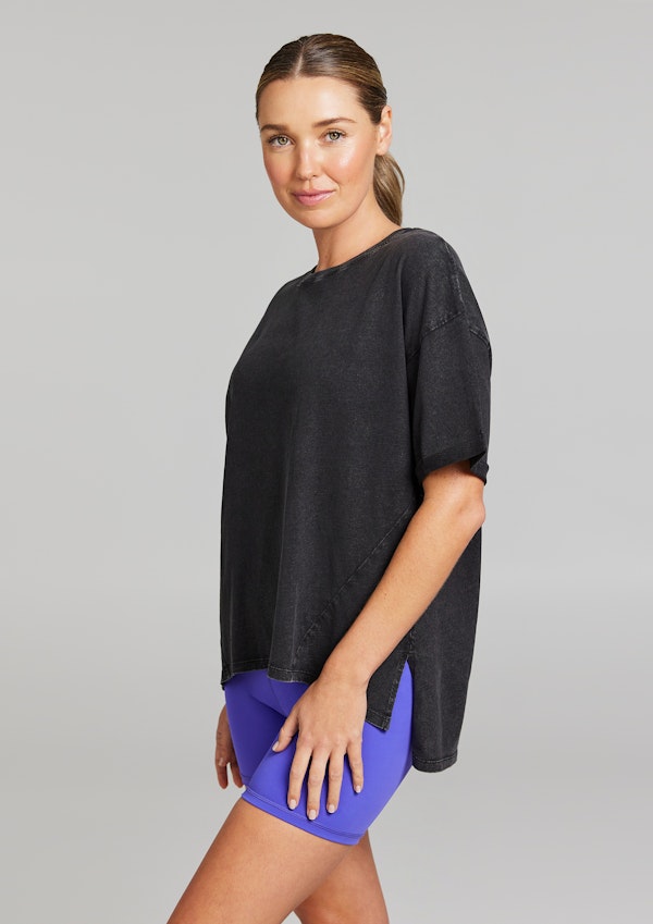 Split Hem Logo Boyfriend Tee