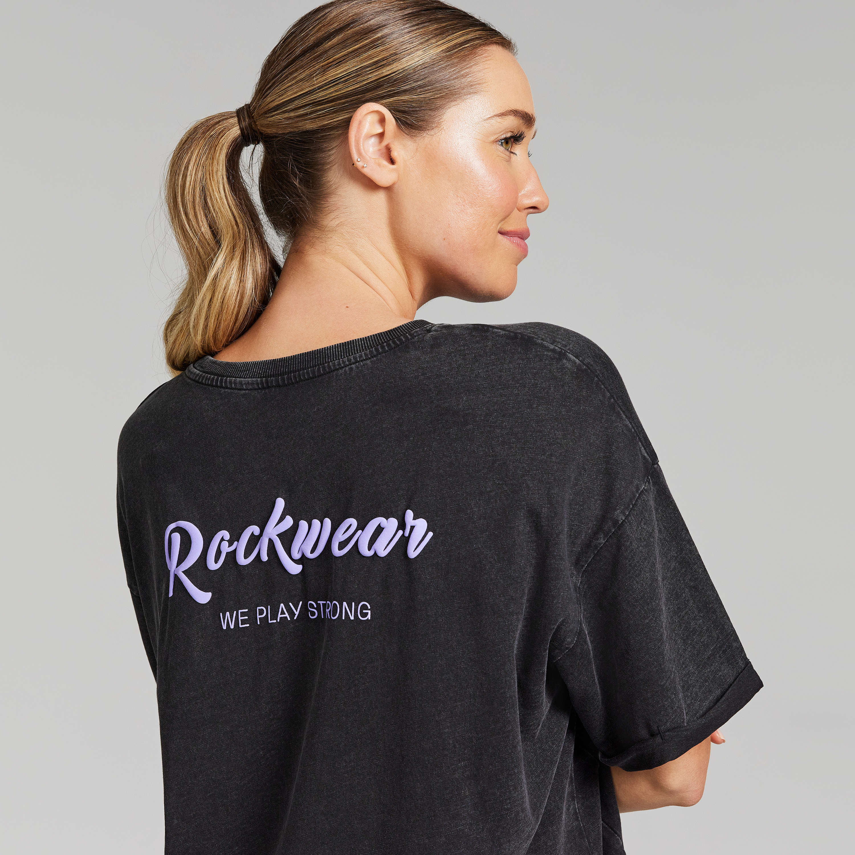 Split Hem Logo Boyfriend Tee