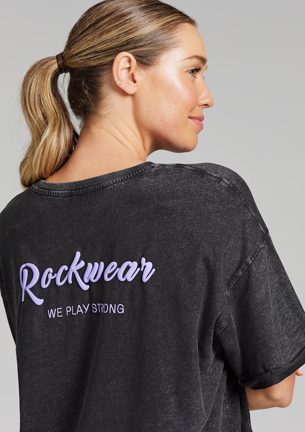 Split Hem Logo Boyfriend Tee