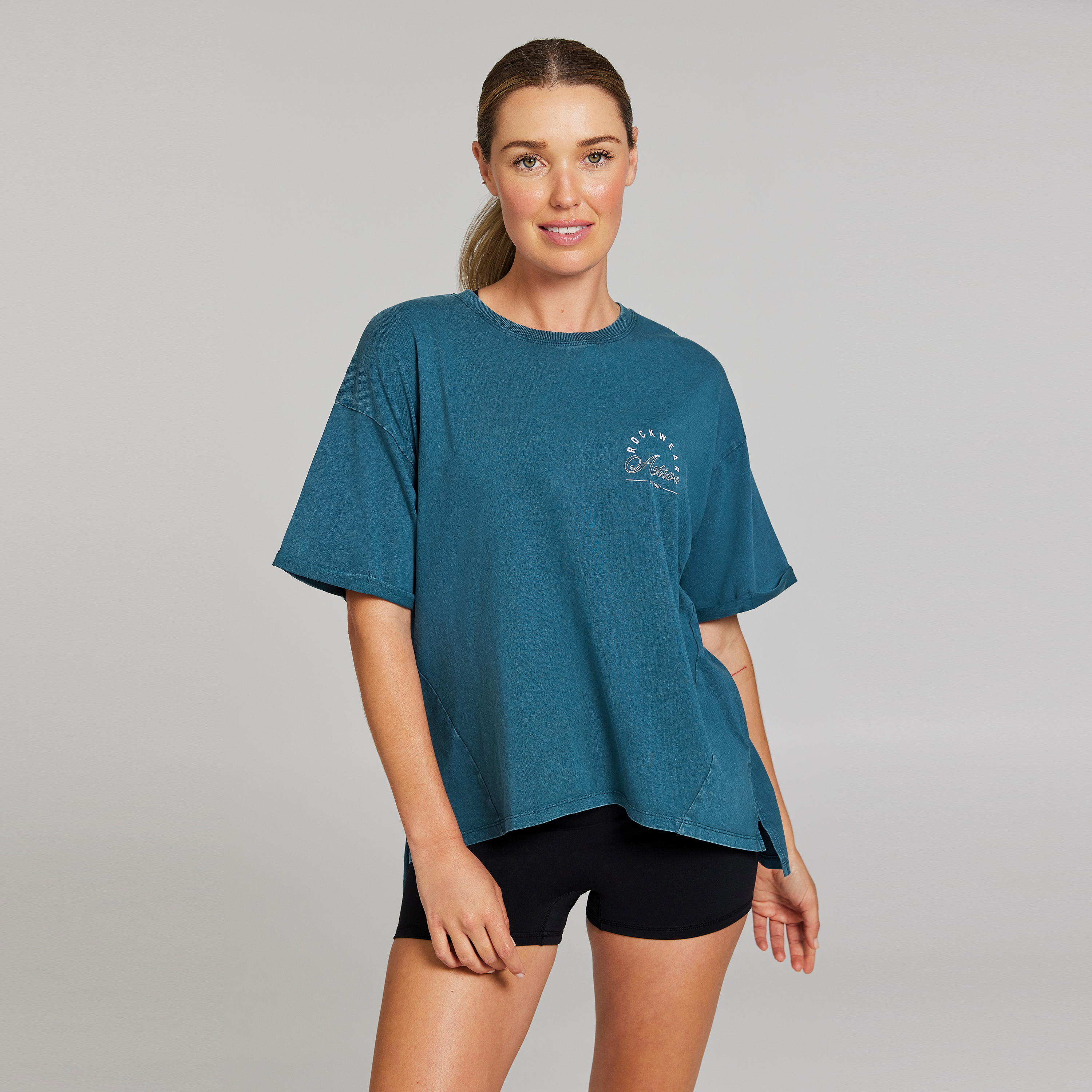 Split Hem Logo Boyfriend Tee