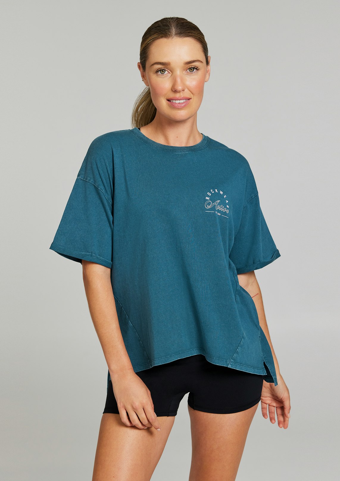 Split Hem Logo Boyfriend Tee