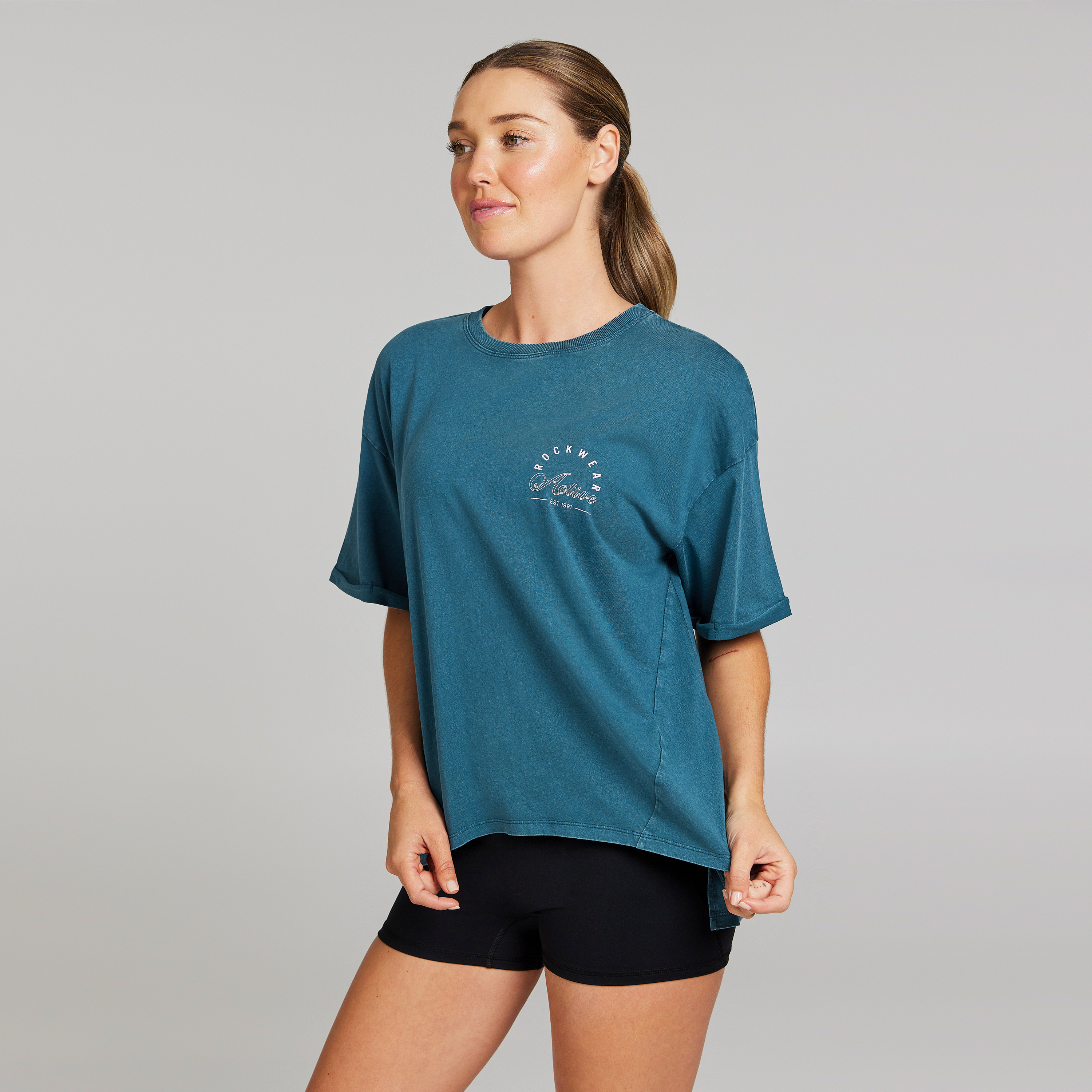 Split Hem Logo Boyfriend Tee