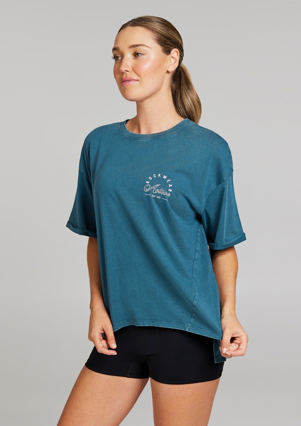 Split Hem Logo Boyfriend Tee