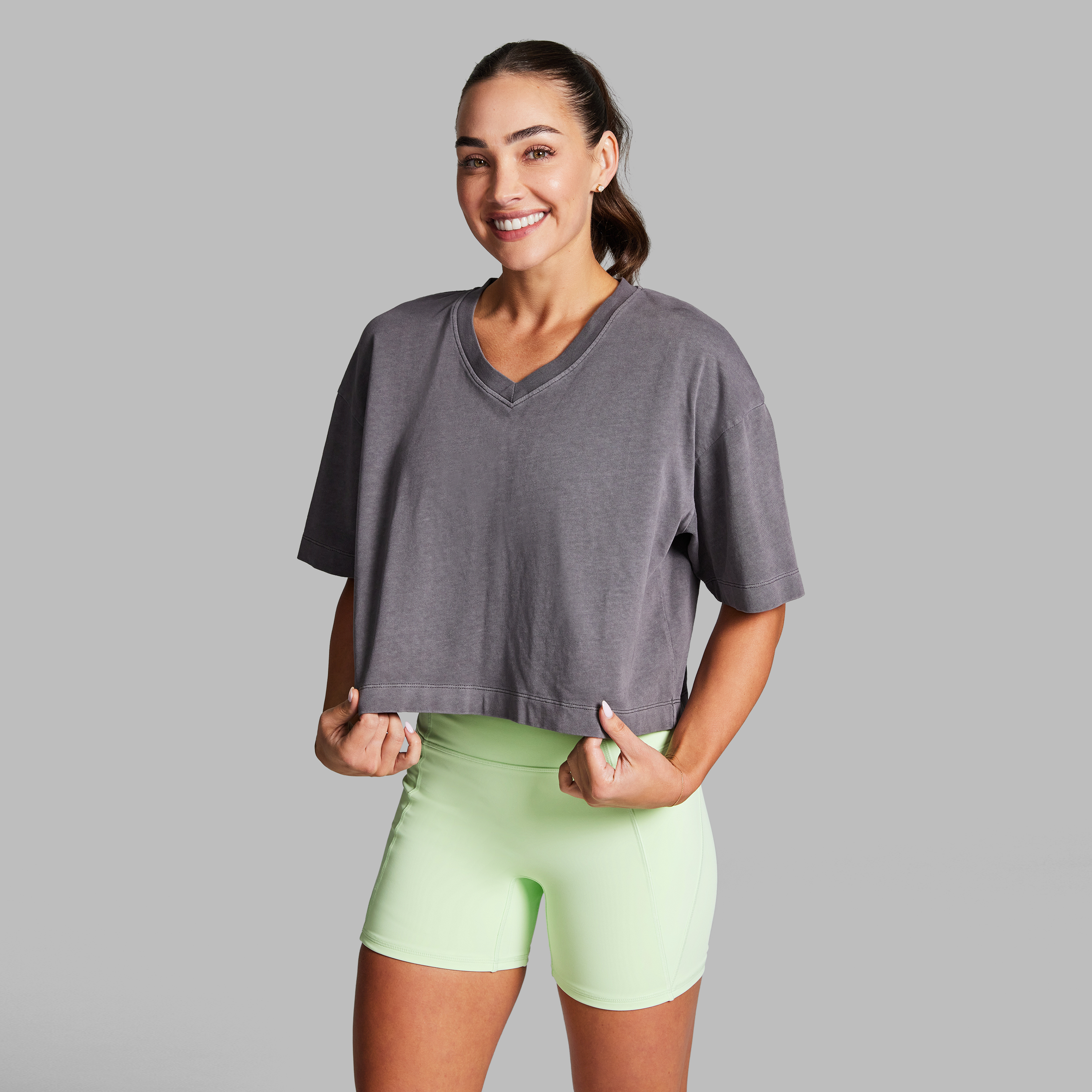 V Neck Hip Length Tee