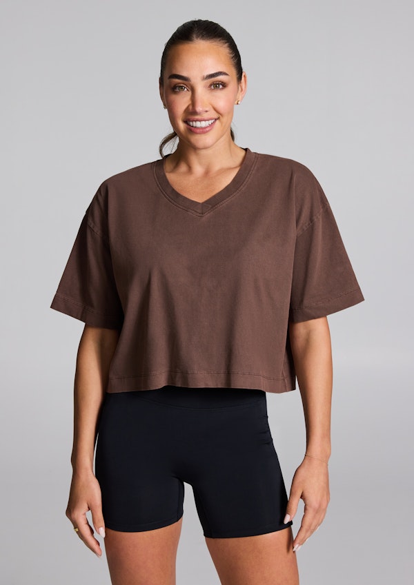 V Neck Hip Length Tee