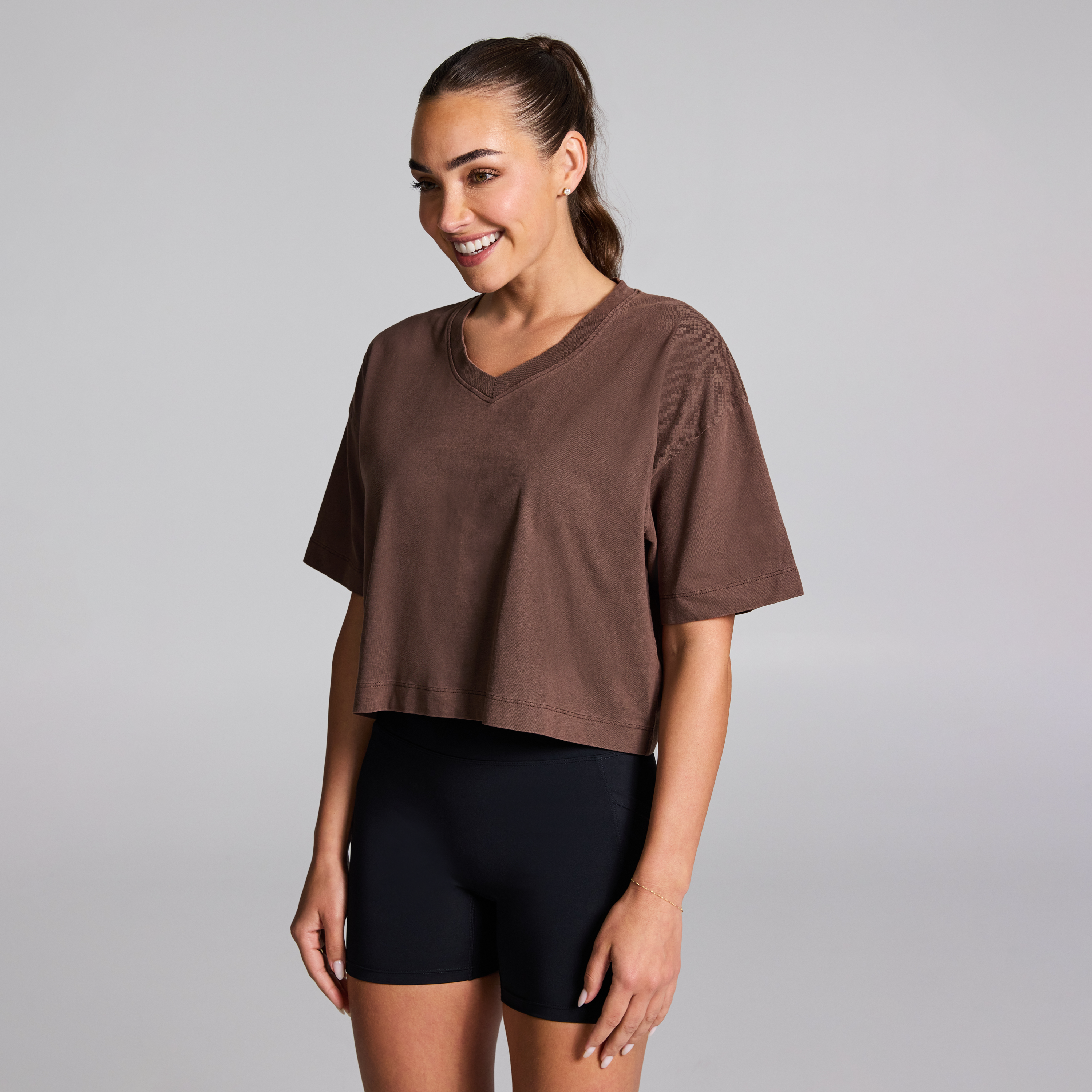 V Neck Hip Length Tee