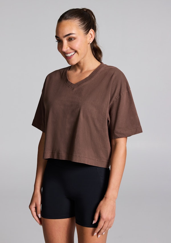 V Neck Hip Length Tee