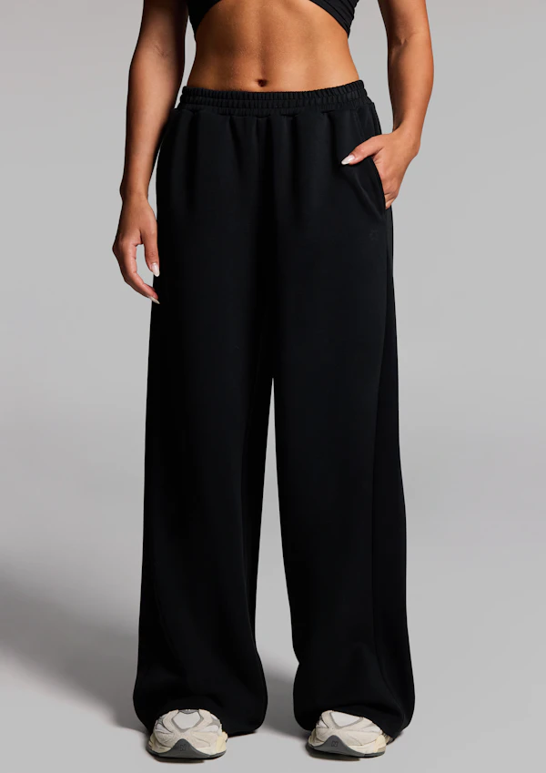 Travel Rib Wide Leg Pants