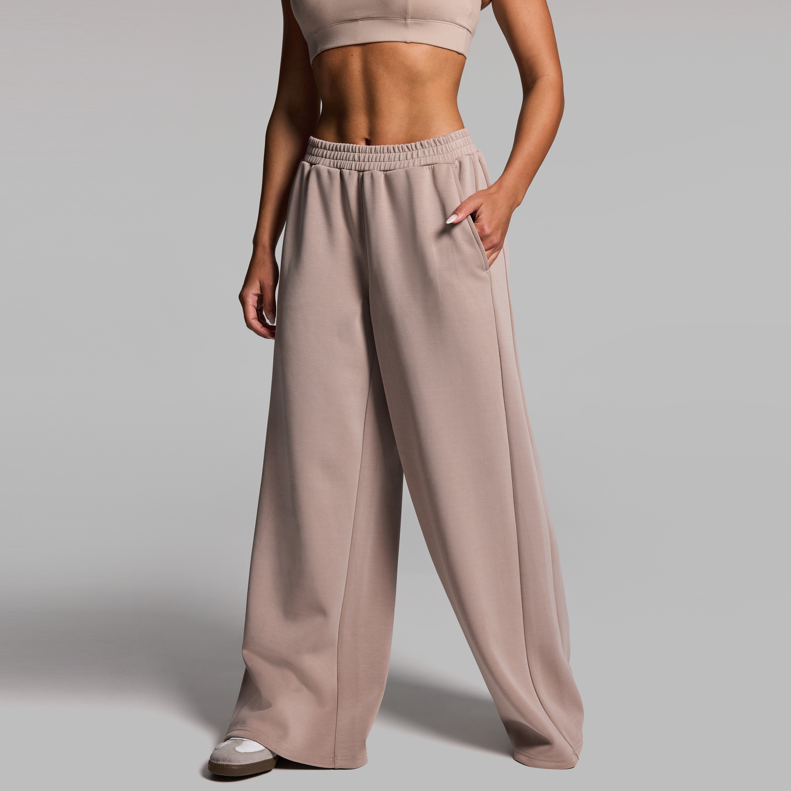 Travel Rib Wide Leg Pants