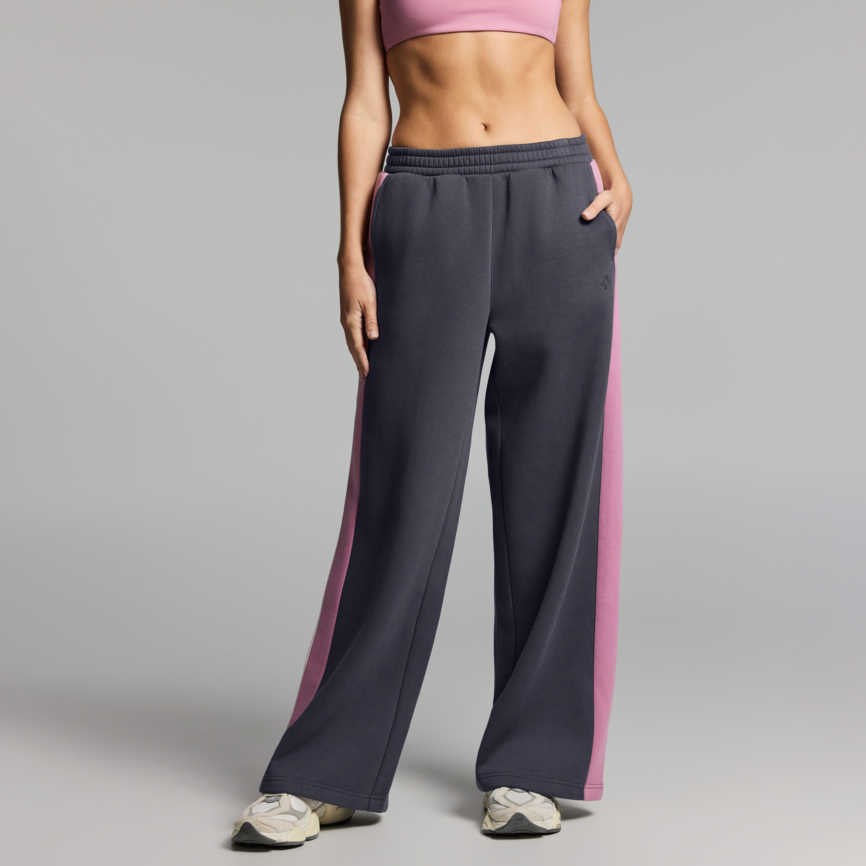 Blocked Cosy Fleece Wide Leg Pants