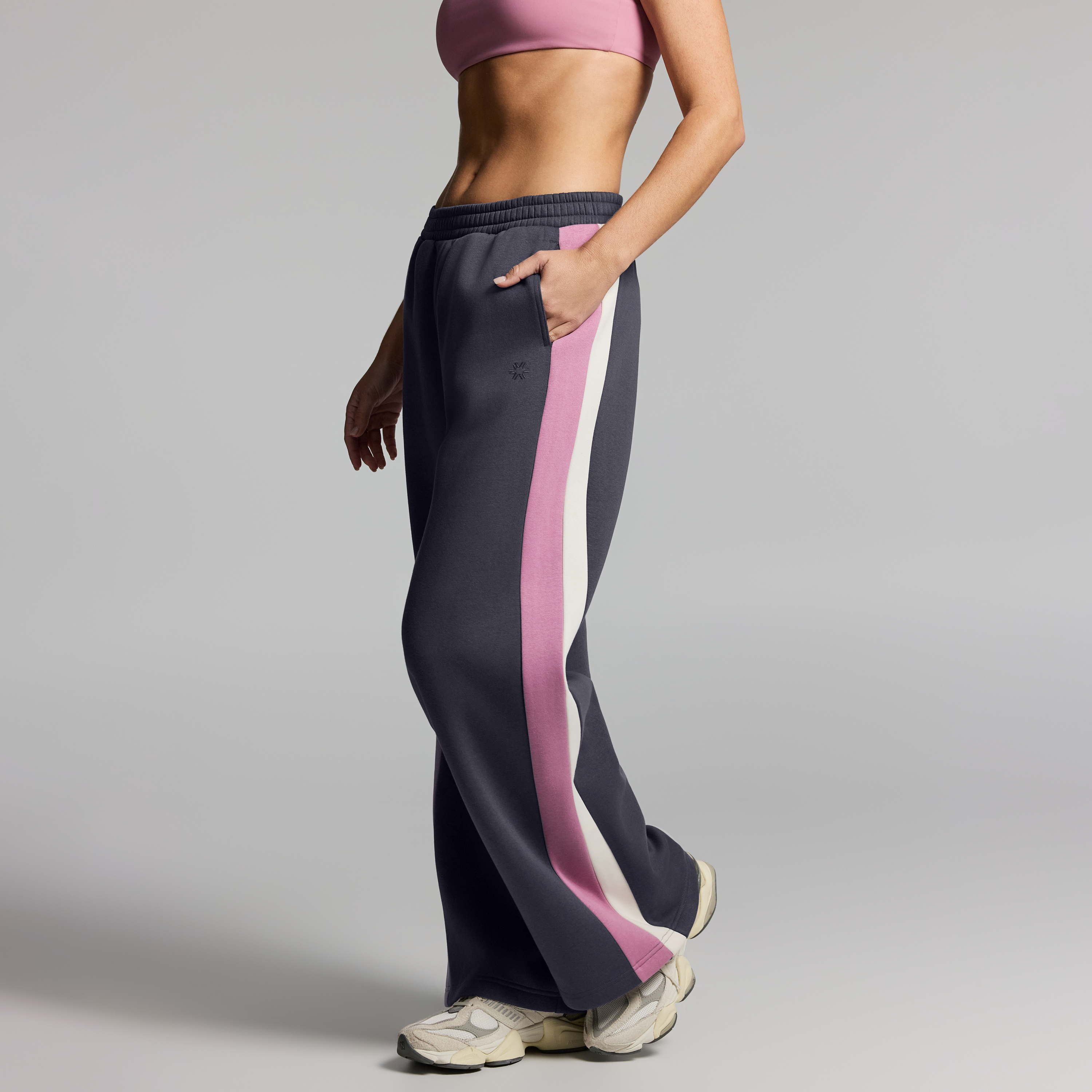 Blocked Cosy Fleece Wide Leg Pants