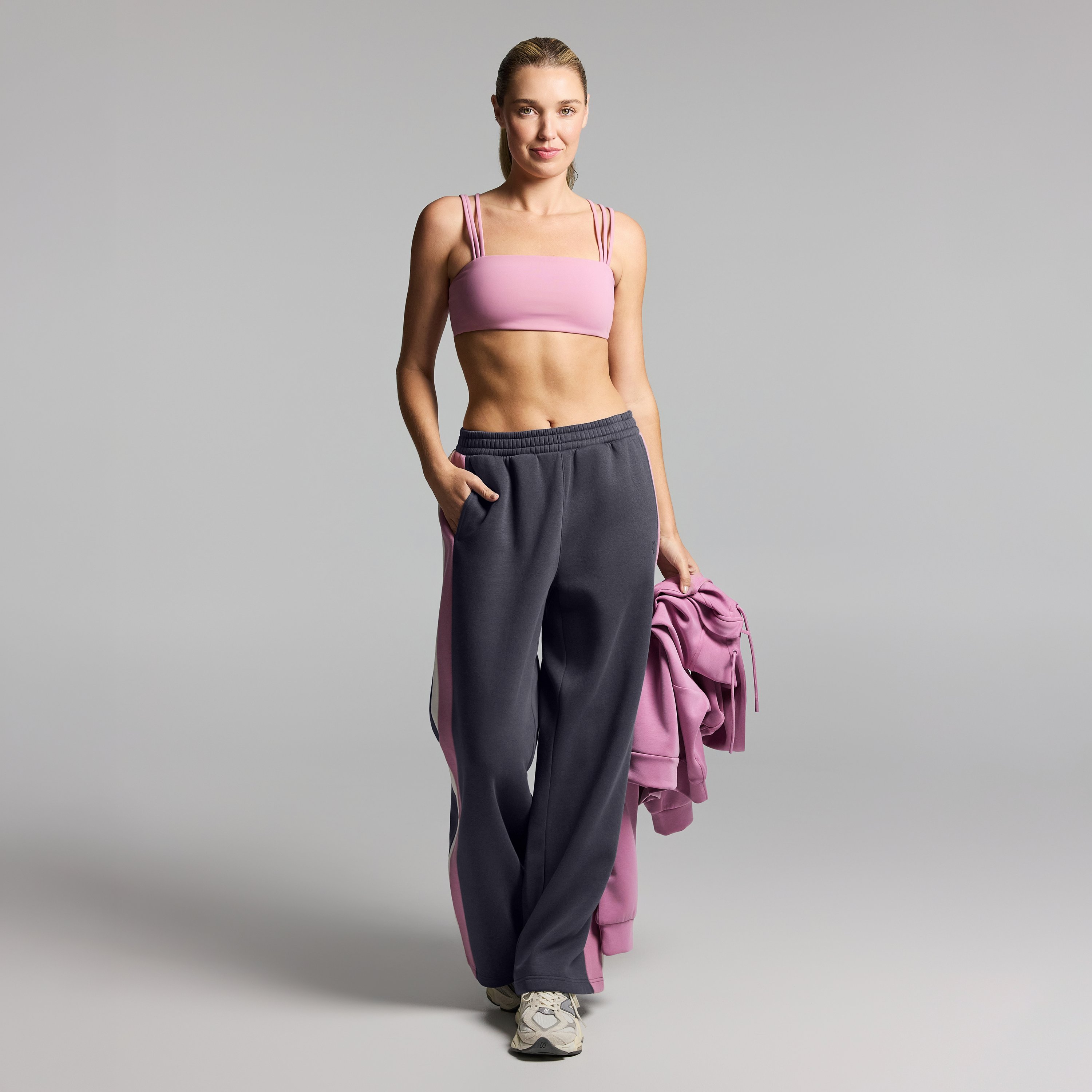 Blocked Cosy Fleece Wide Leg Pants