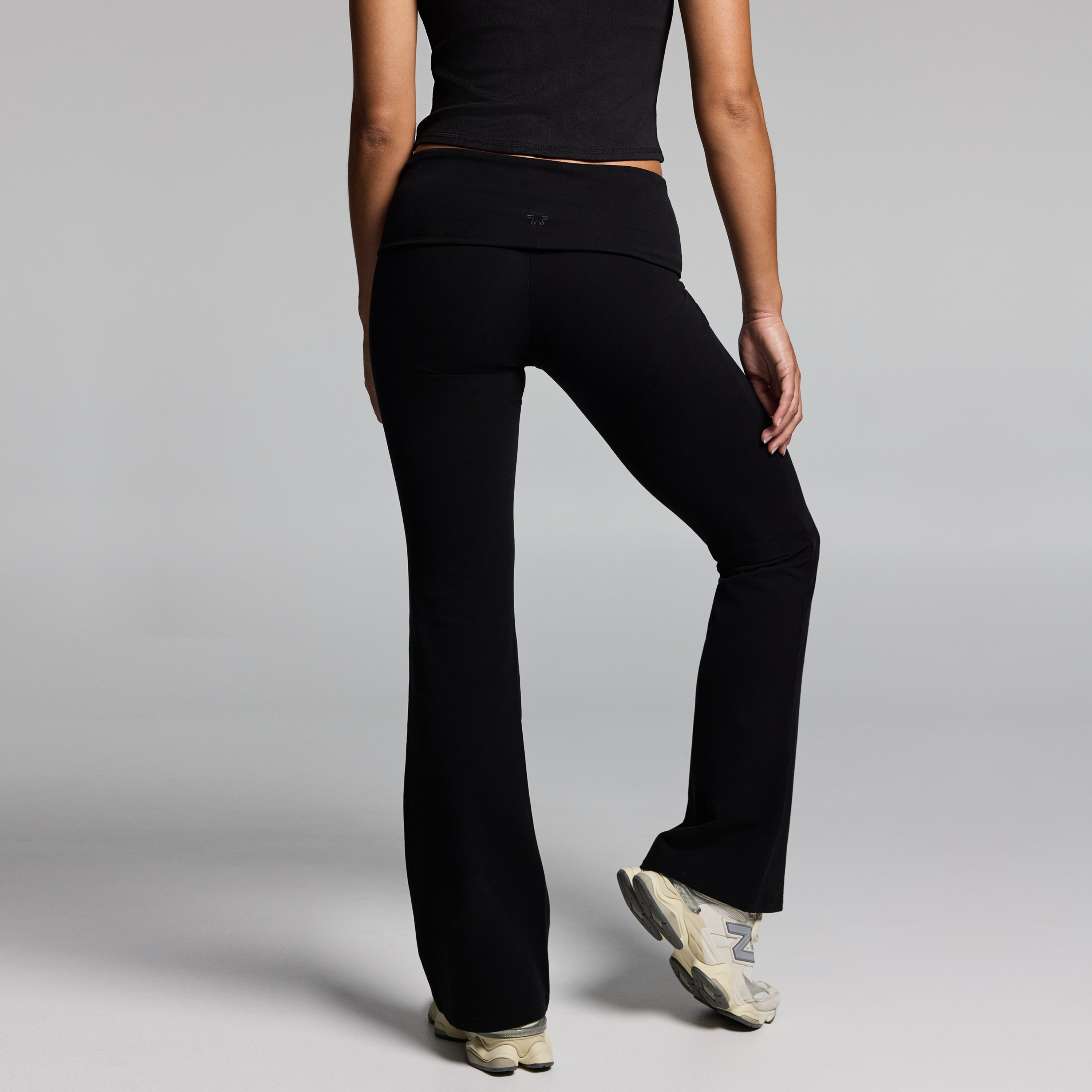 Roll Down Low Rise Flared Pants