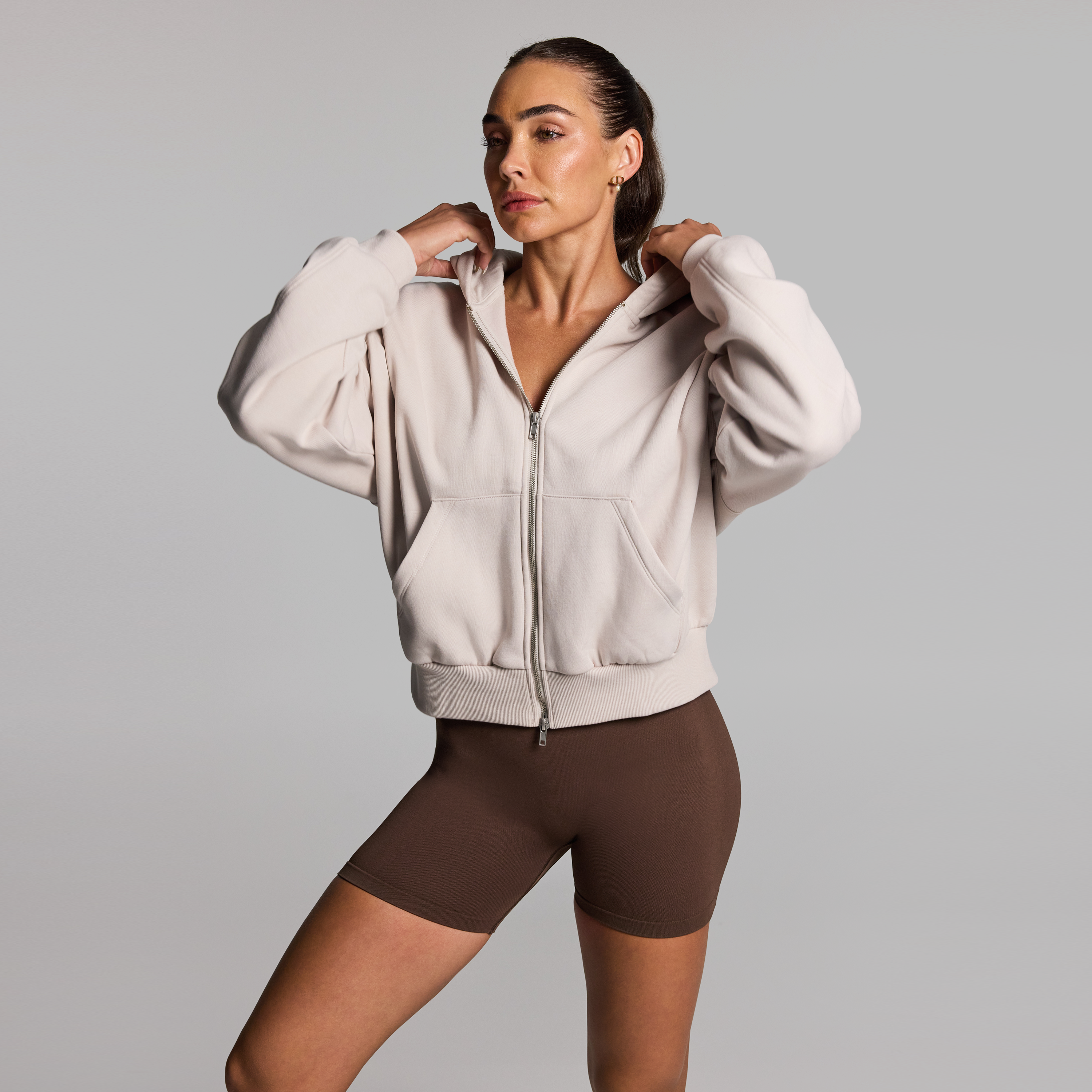 Cosy Fleece Oversized Zip Through Hoodie