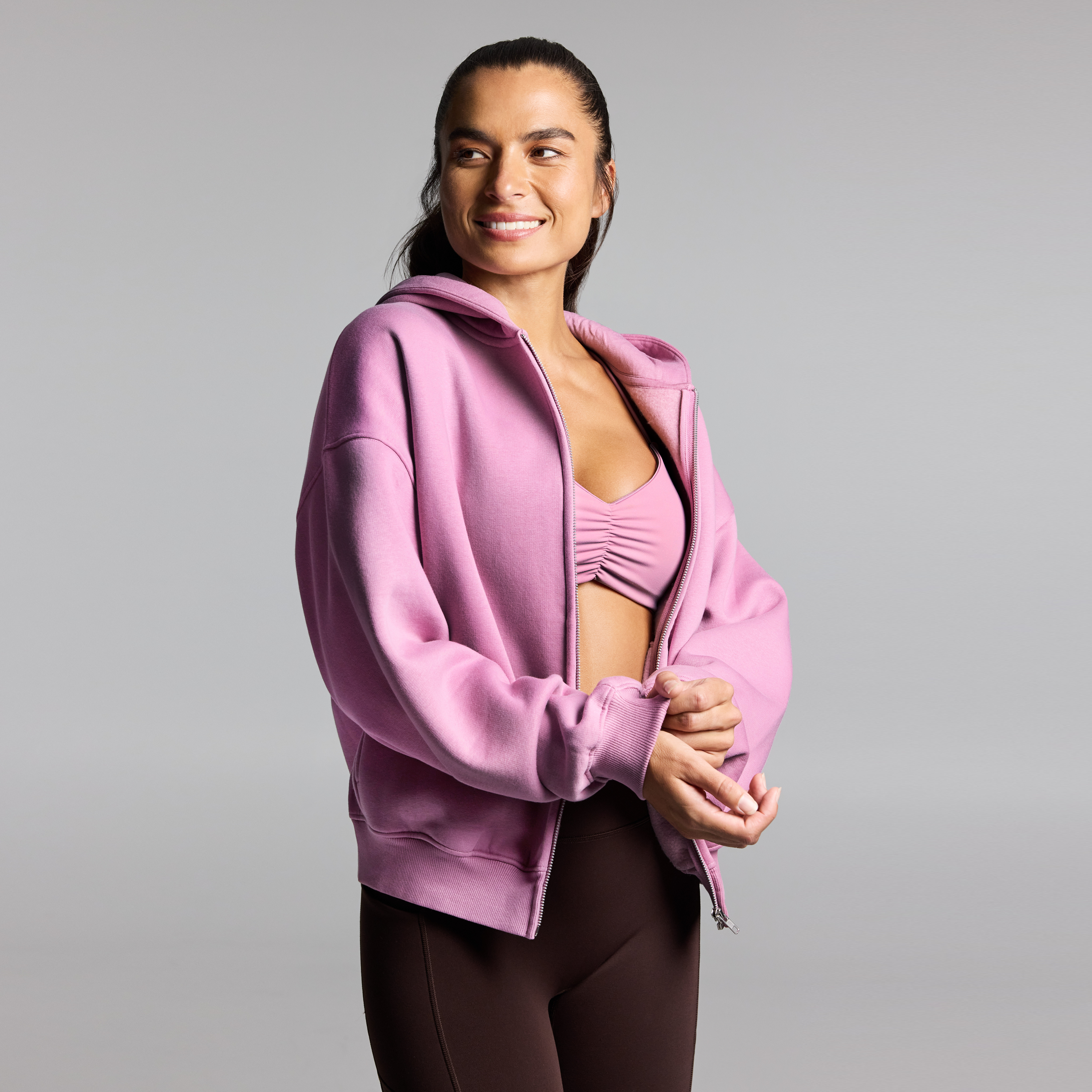 Cosy Fleece Zip Through Hoodie