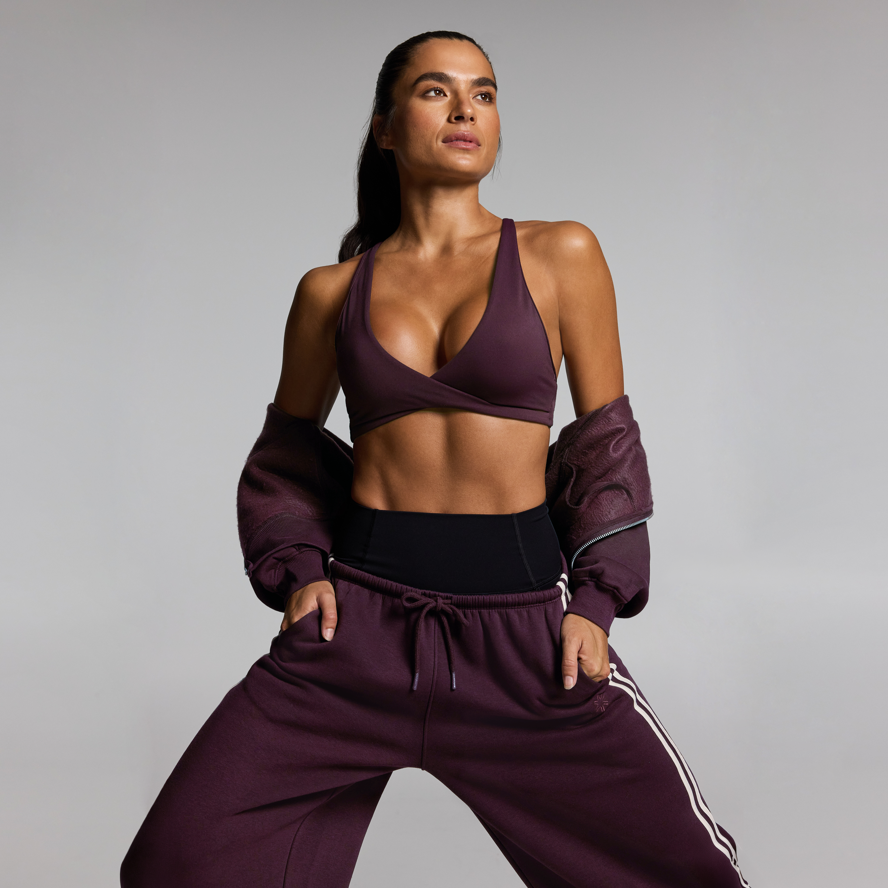 Cosy Fleece Cropped Zip Through Hoodie