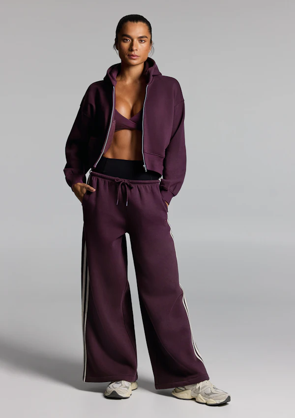 Cosy Fleece Cropped Zip Through Hoodie