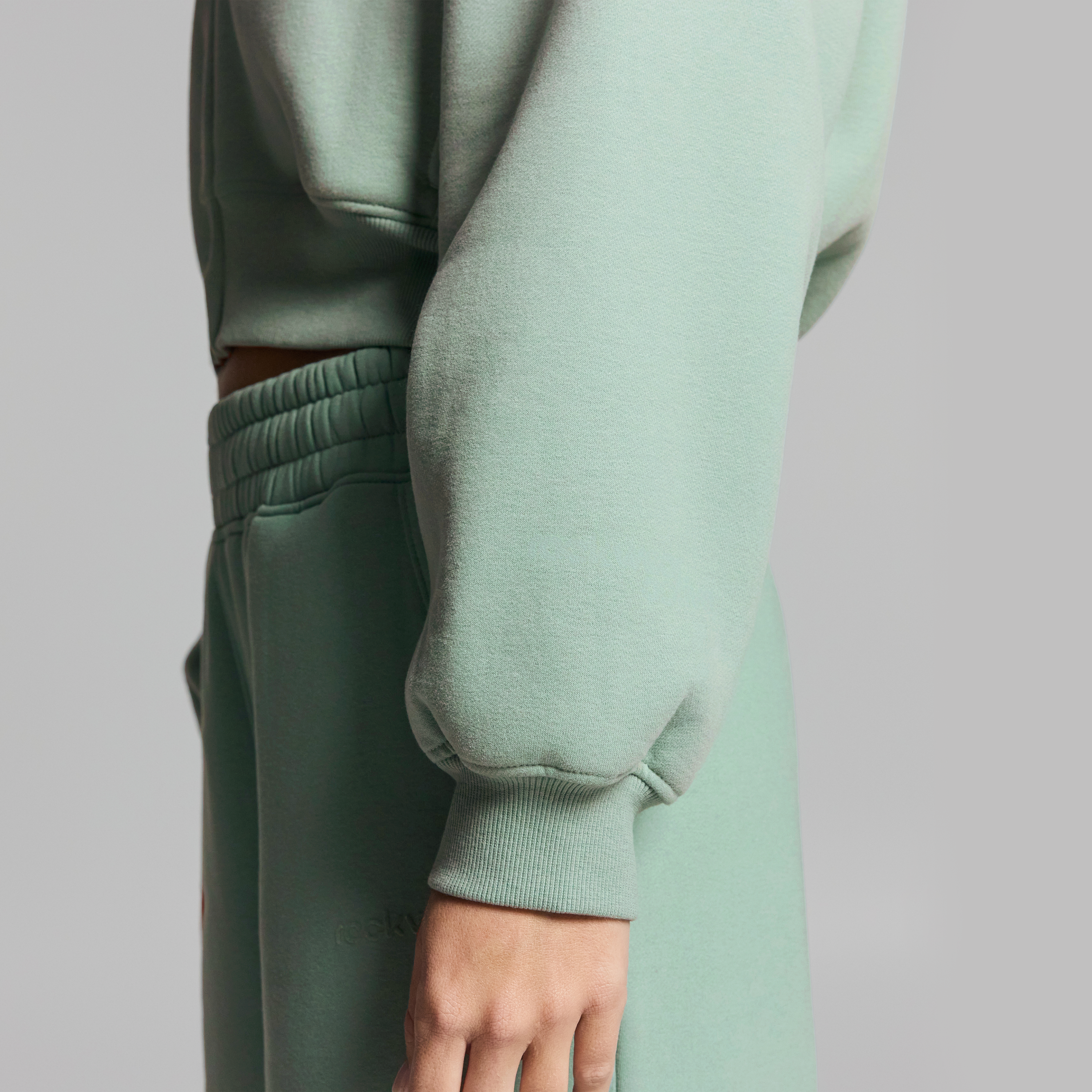 Luxe Fleece Cropped Zip Through Hoodie