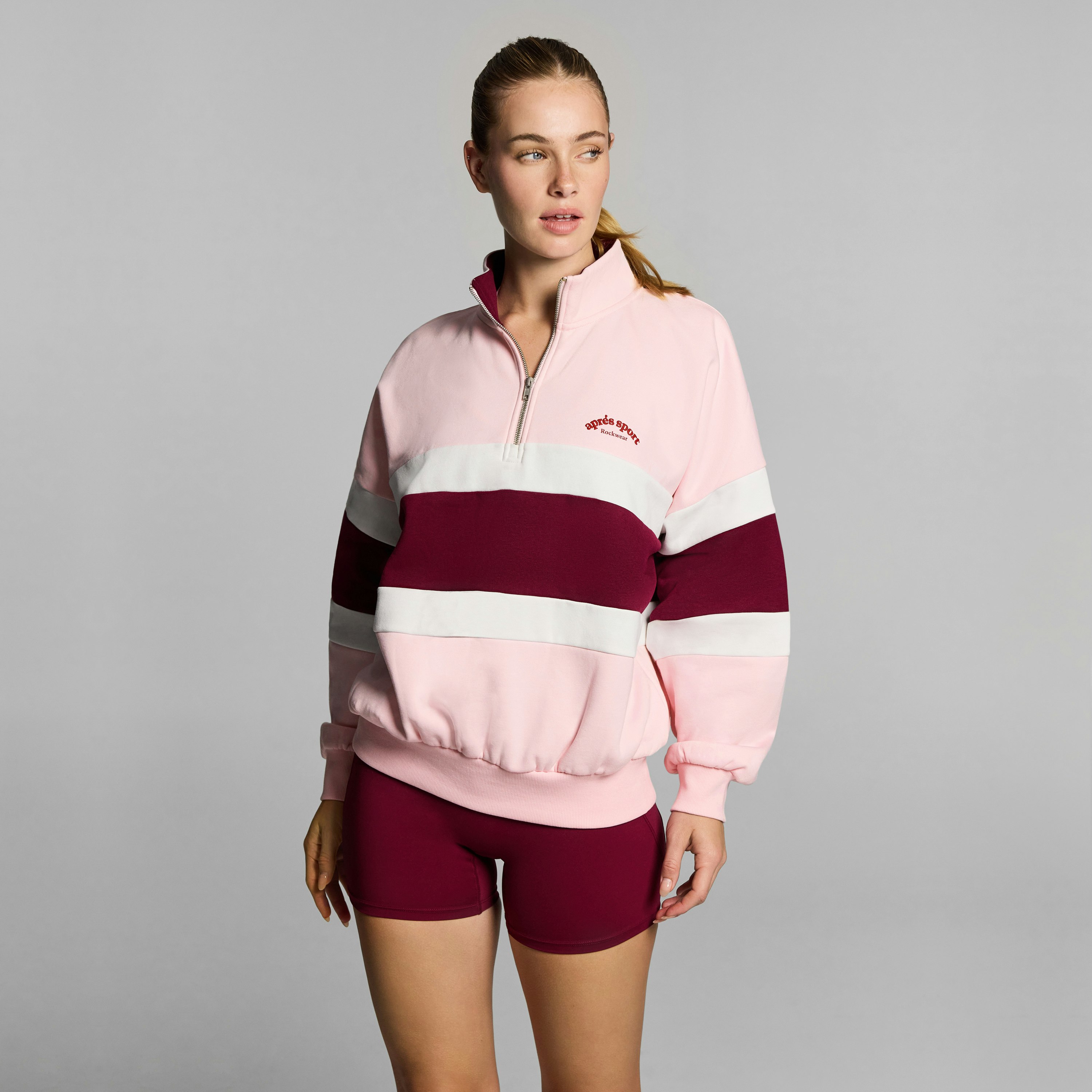 Cosy Fleece Blocked Half Zip Jumper