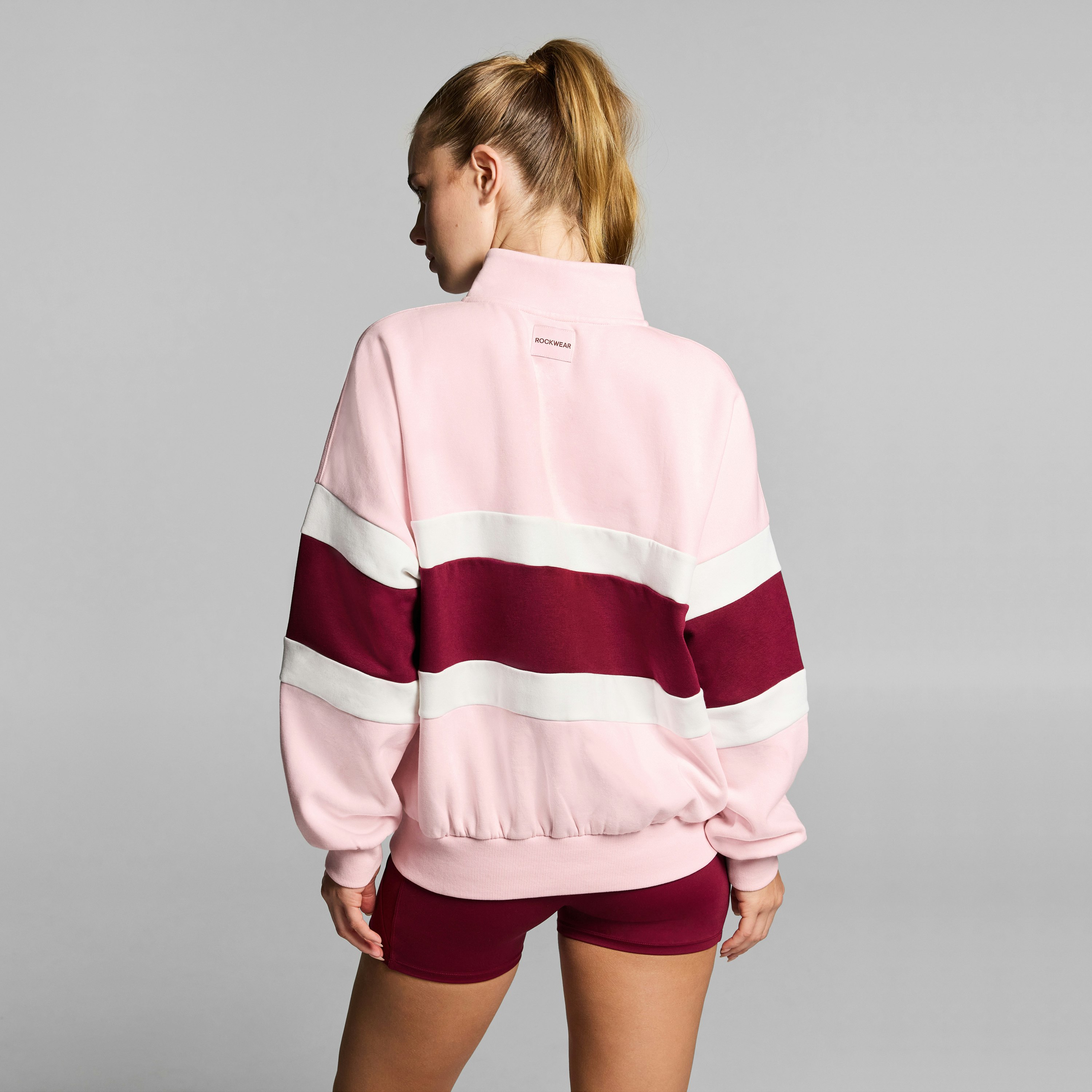 Cosy Fleece Blocked Half Zip Jumper