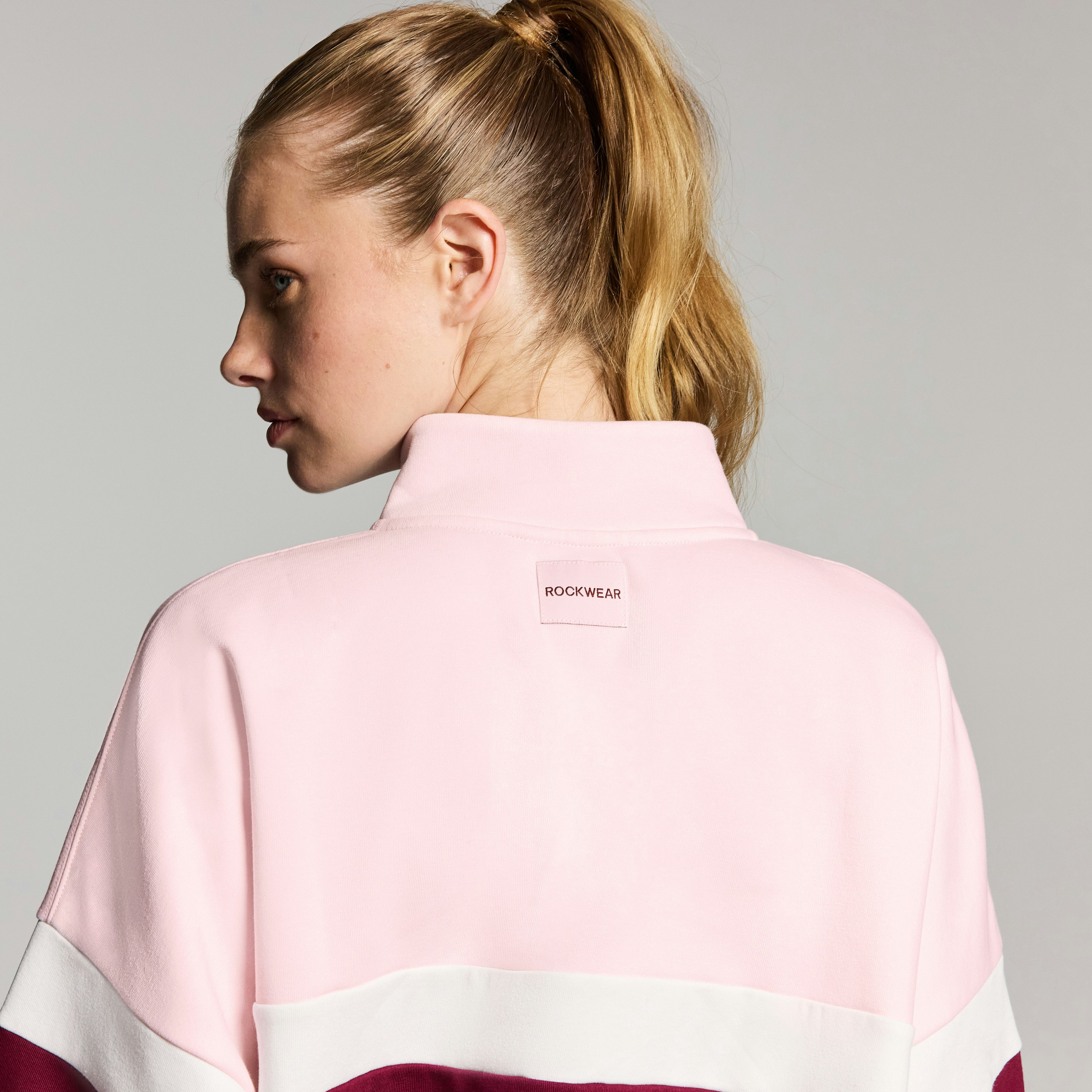 Cosy Fleece Blocked Half Zip Jumper