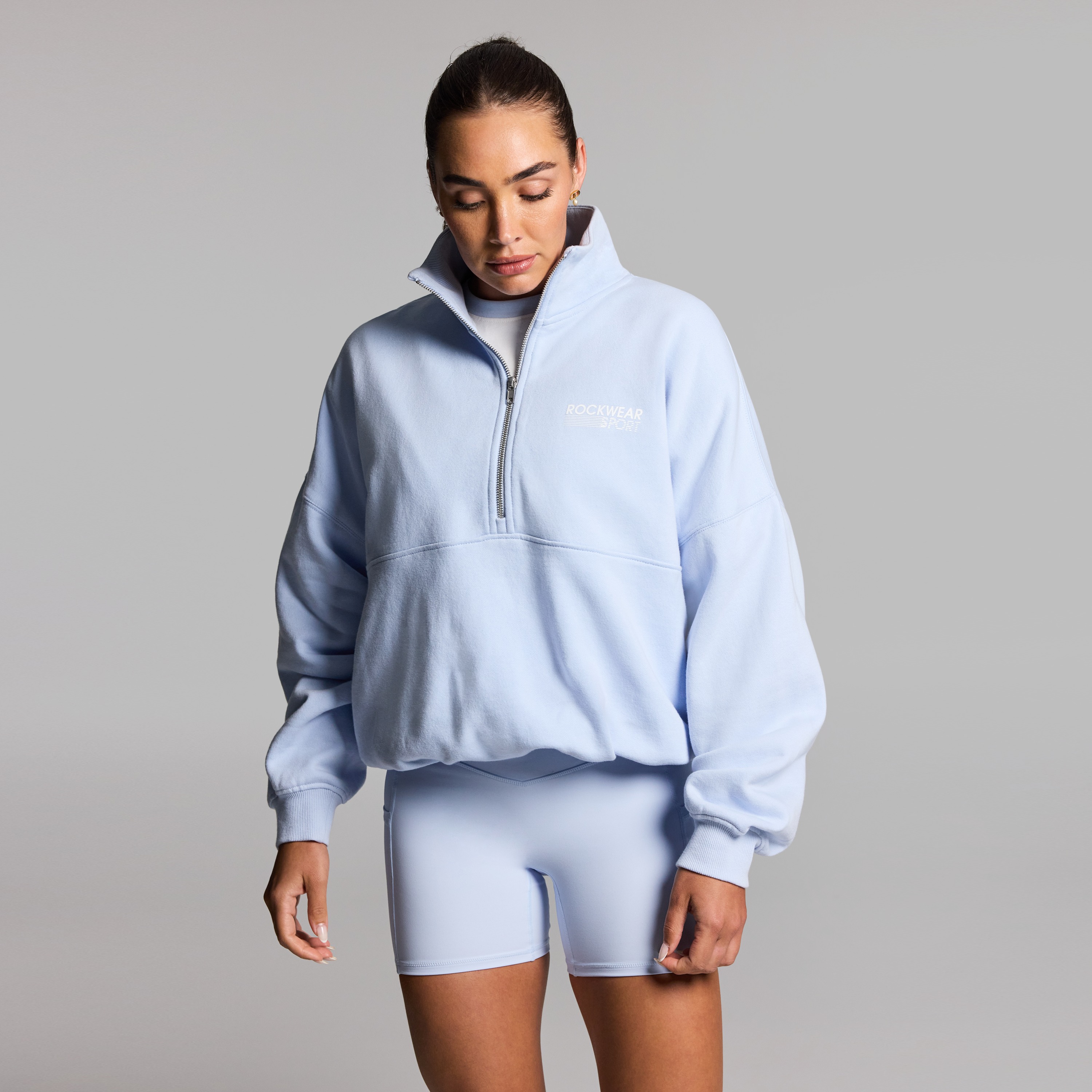Cotton Fleece Cinched Half Zip