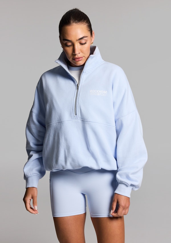 Cotton Fleece Cinched Half Zip